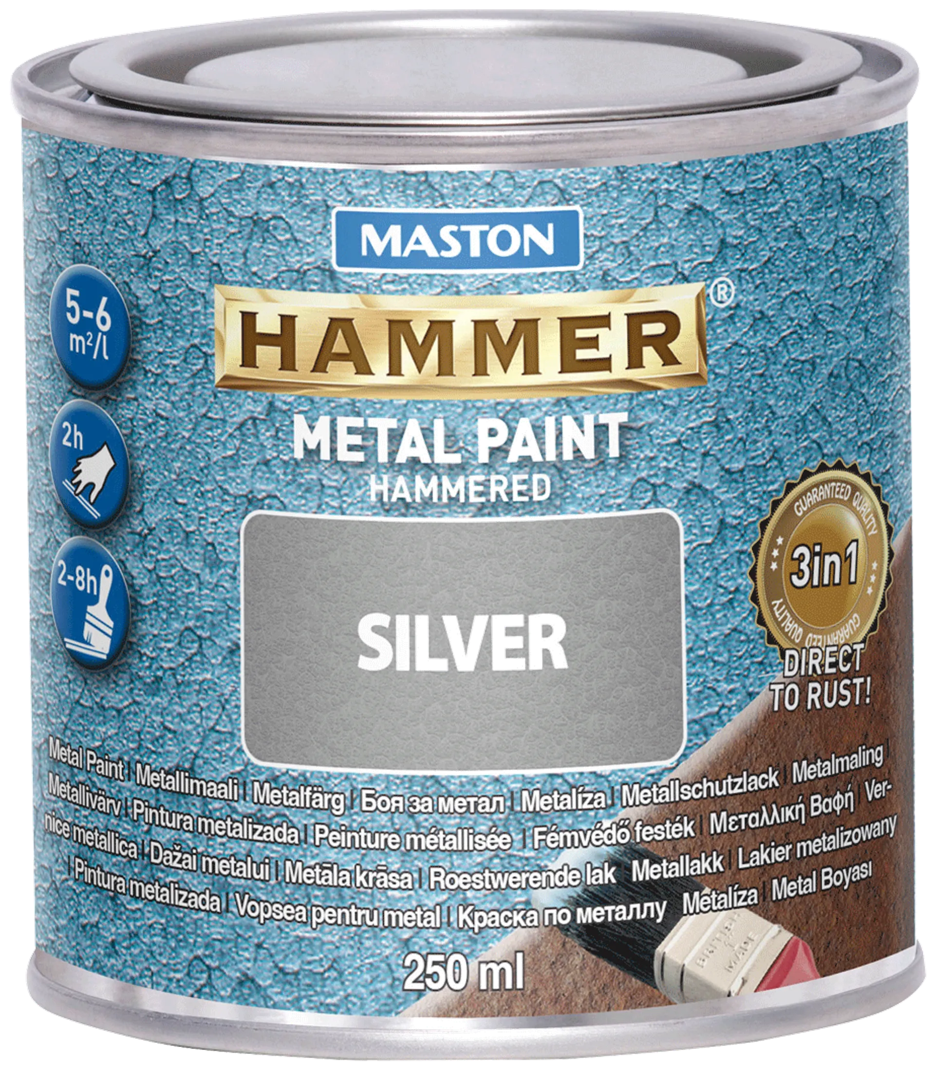 Maston metallimaali Hammer Vasaralakka hopea 250 ml - 1