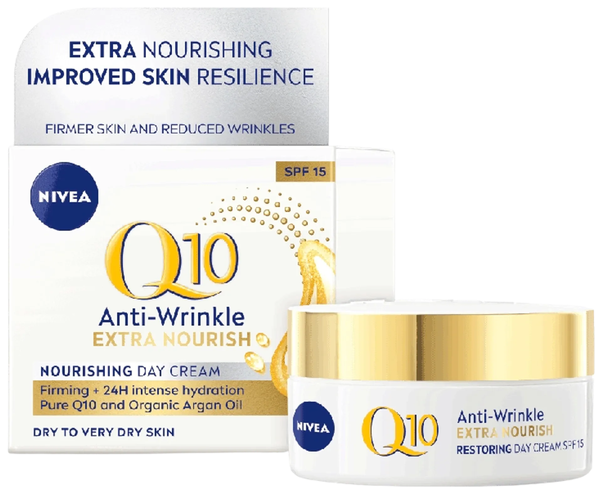 NIVEA 50ml Q10 Anti-Wrinkle Extra Nourish Day Cream -päivävoide