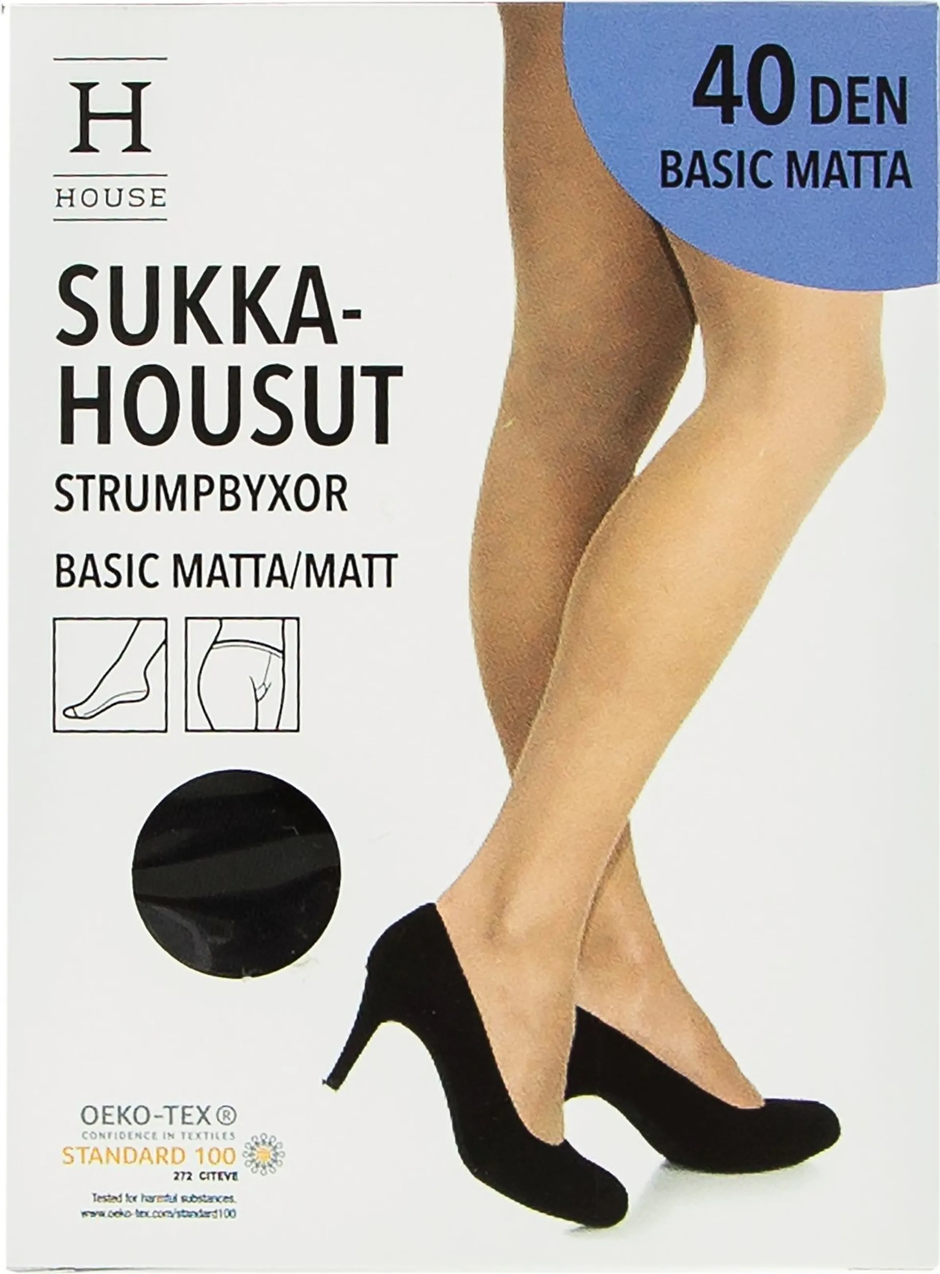 House Basic Matta sukkahousut 40 den - BLACK