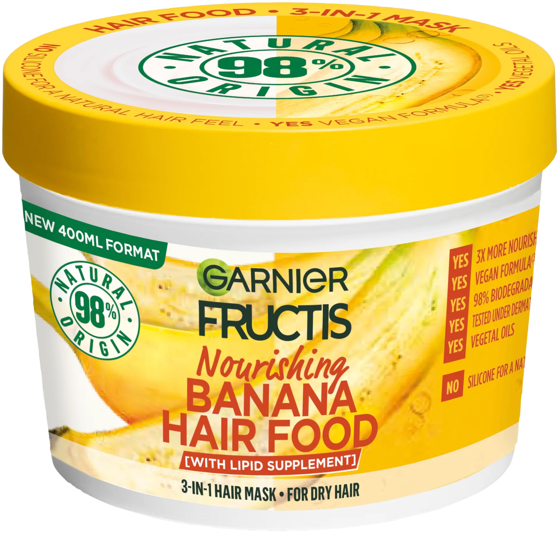 Garnier Fructis Hair Food Banana hiusnaamio kuiville hiuksille 400 ml - 1