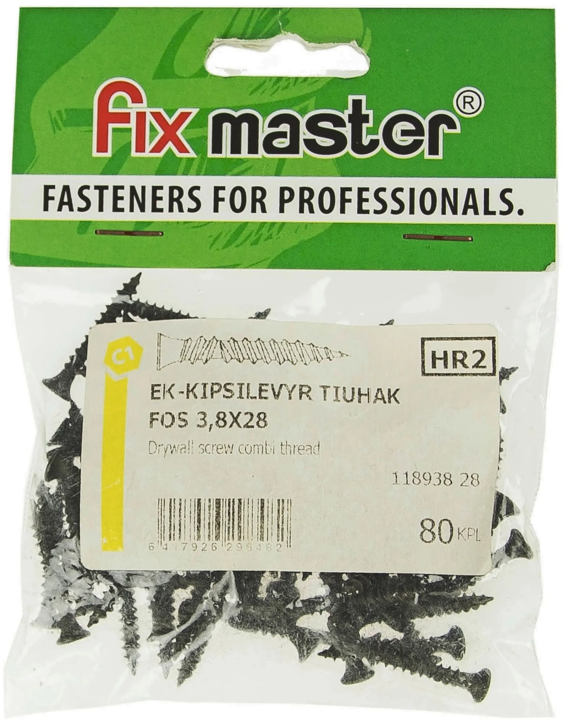Fix Master EK-kipsilevyruuvi tiuhakierre 3,8X28 80kpl