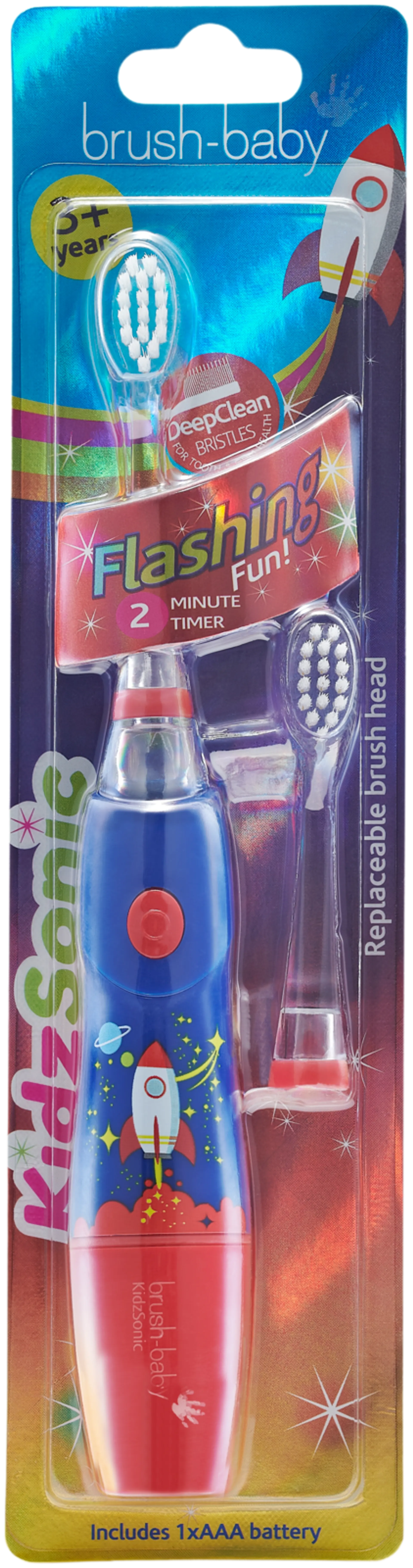 Brush Baby KidzSonic paristokäyttöinen hammasharja raketti 3+