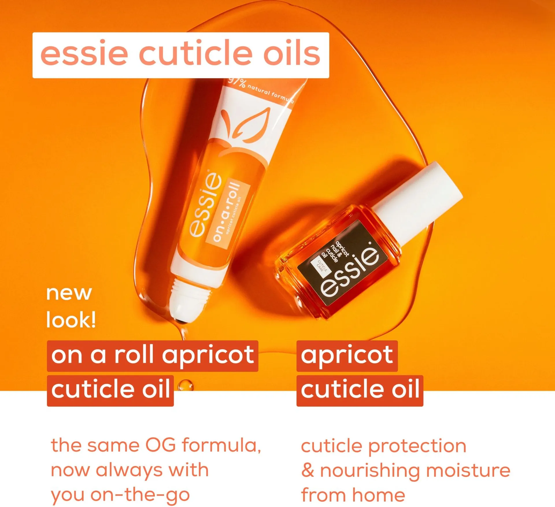 essie on-a-roll apricot nail and cuticle oil kynsinauhaöljy 13,5ml - 10