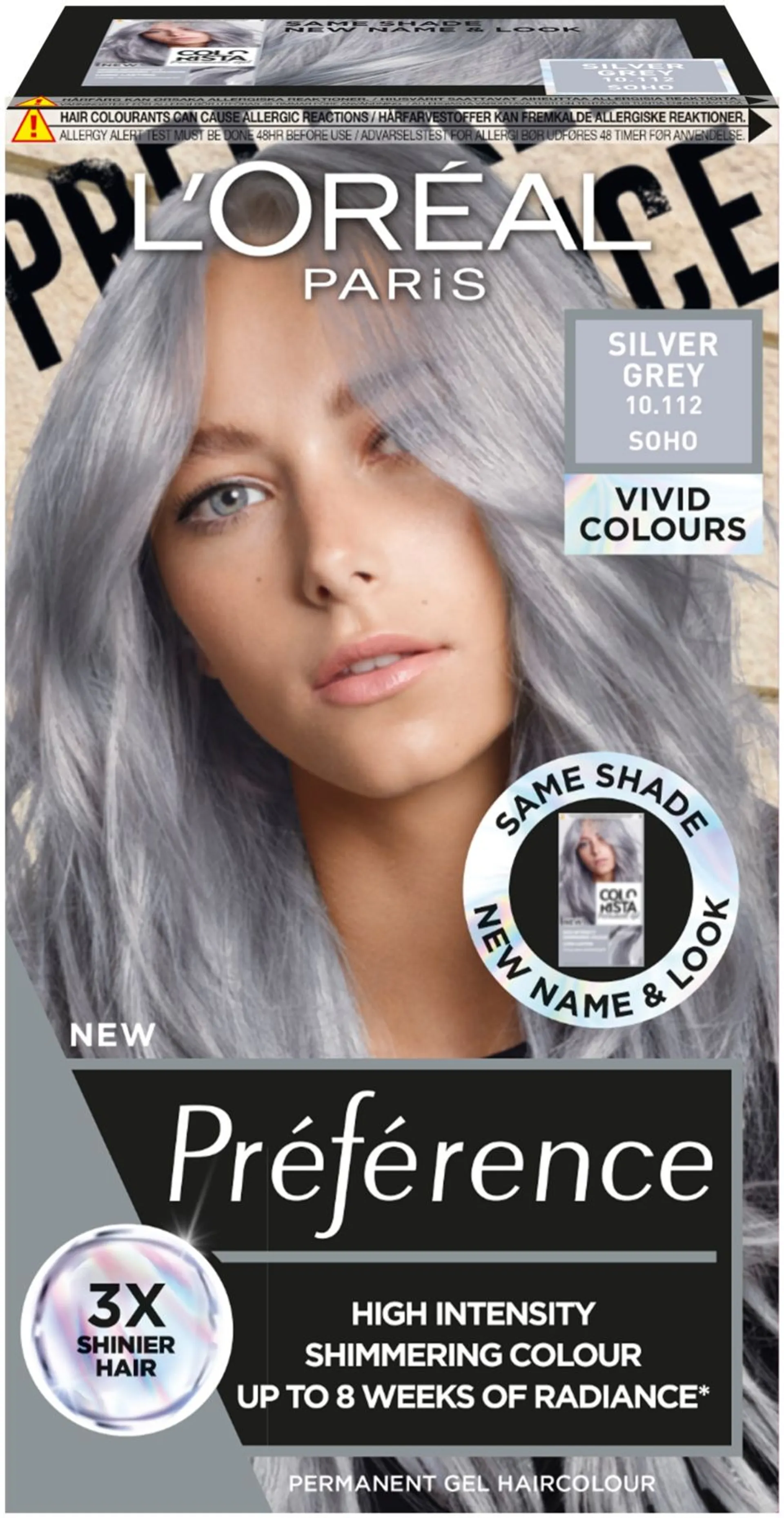 L'Oréal Paris Préférence Vivid Colours Silver Grey intensiivinen kestoväri 1kpl - 2