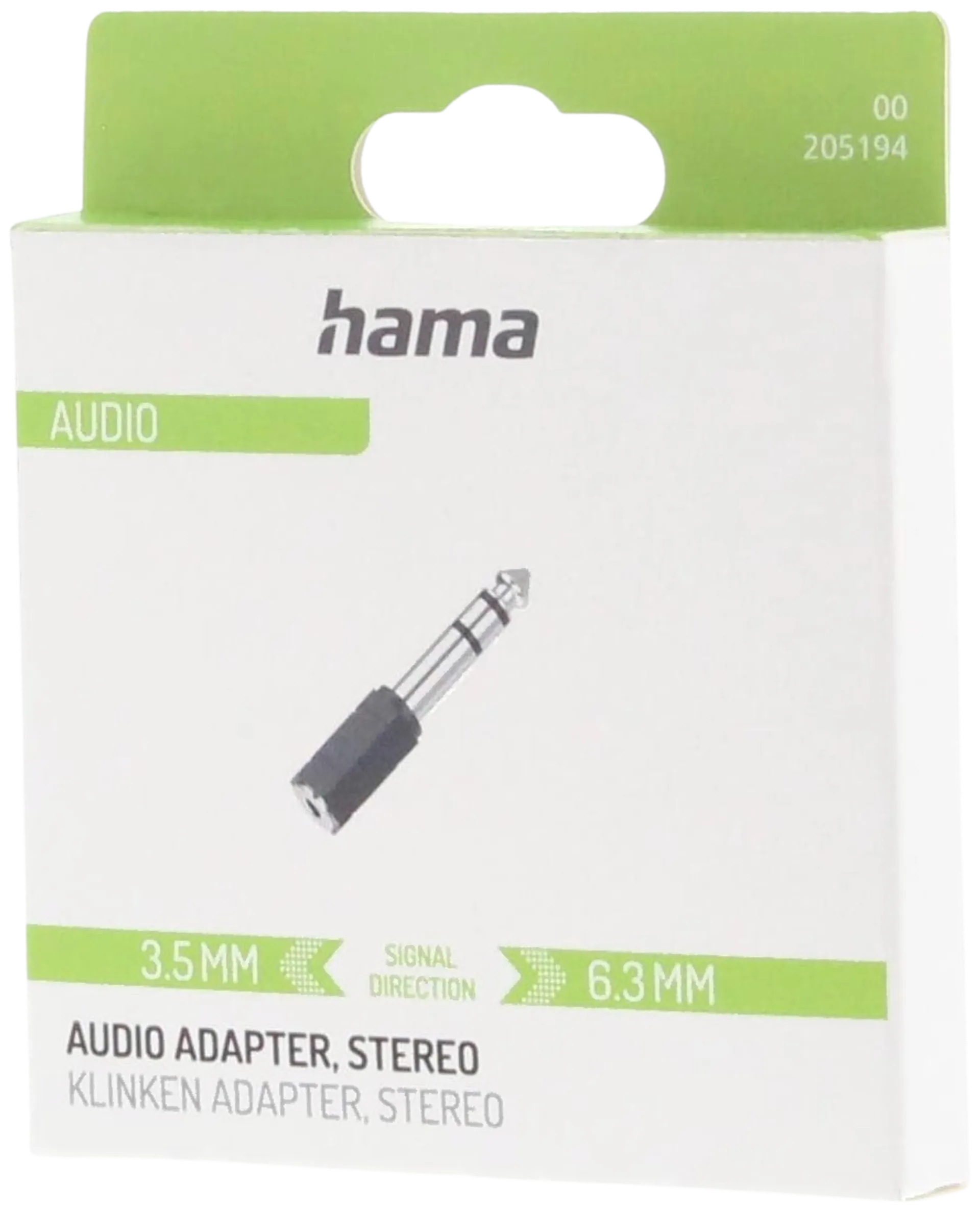Hama Audiosovite, 6,3 mm uros - 3,5 mm naaras - 3