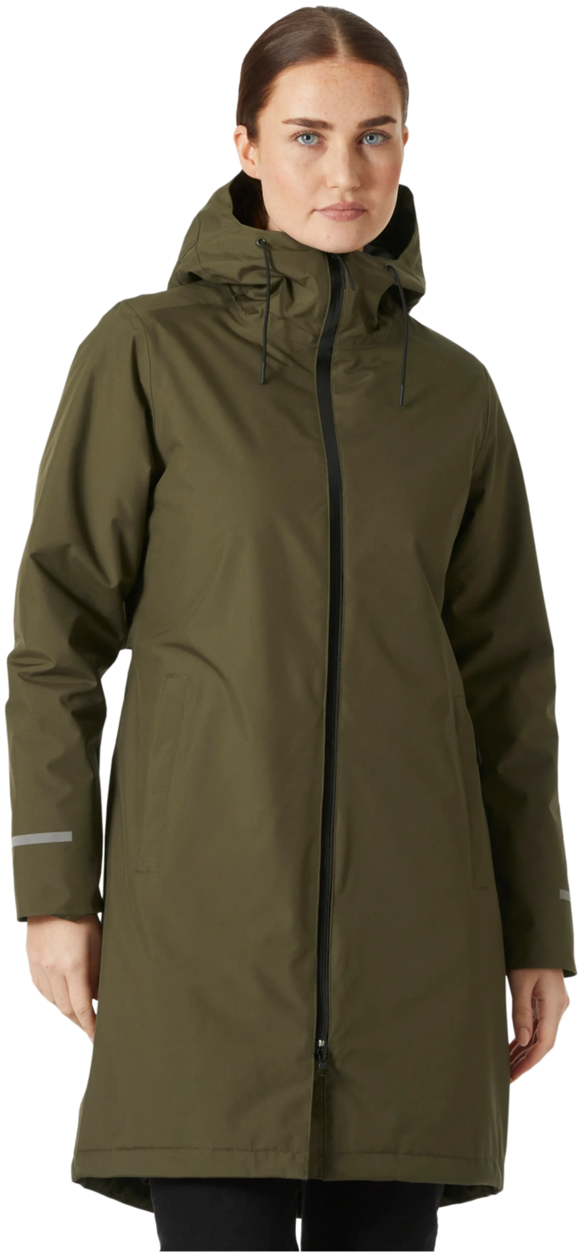 Helly Hansen naisten pitkä kevytvanutakki Aspire Rain 53517 - Utility Green - 3