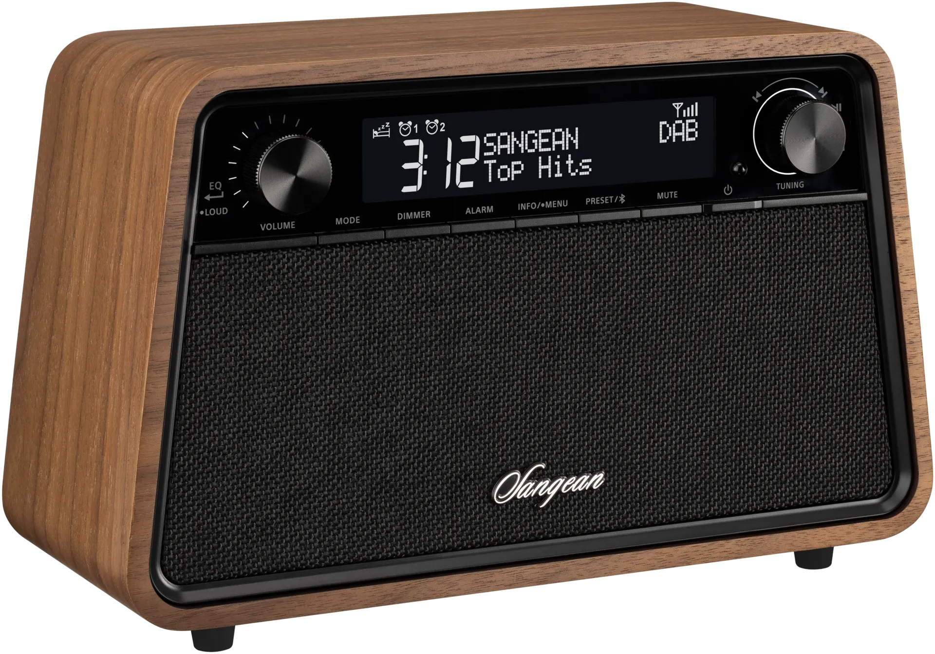 Sangean pöytäradio Bluetooth yhteydellä WR-201D, pähkinäpuu - 3