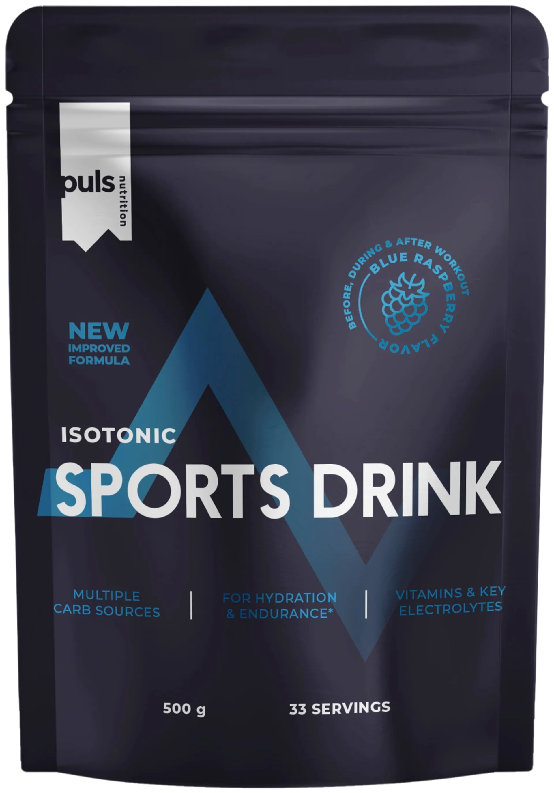 PULS Isotonic sport drink urheilujuomajauhe blue raspberry 500g