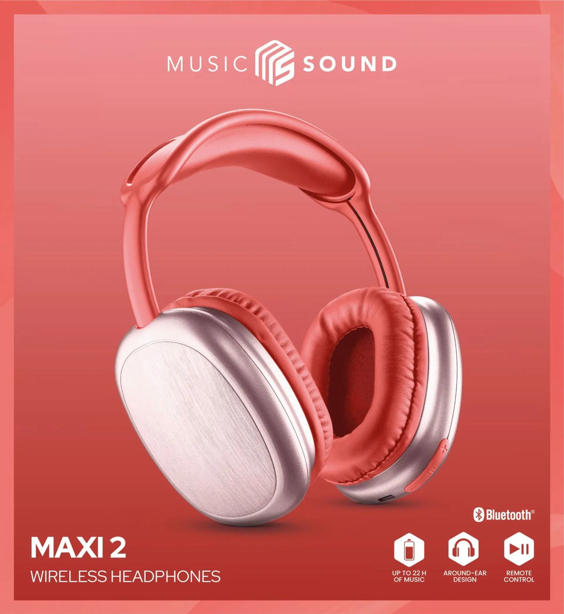 MusicSound Bluetooth sankakuulokkeet Maxi 2 punainen - 2