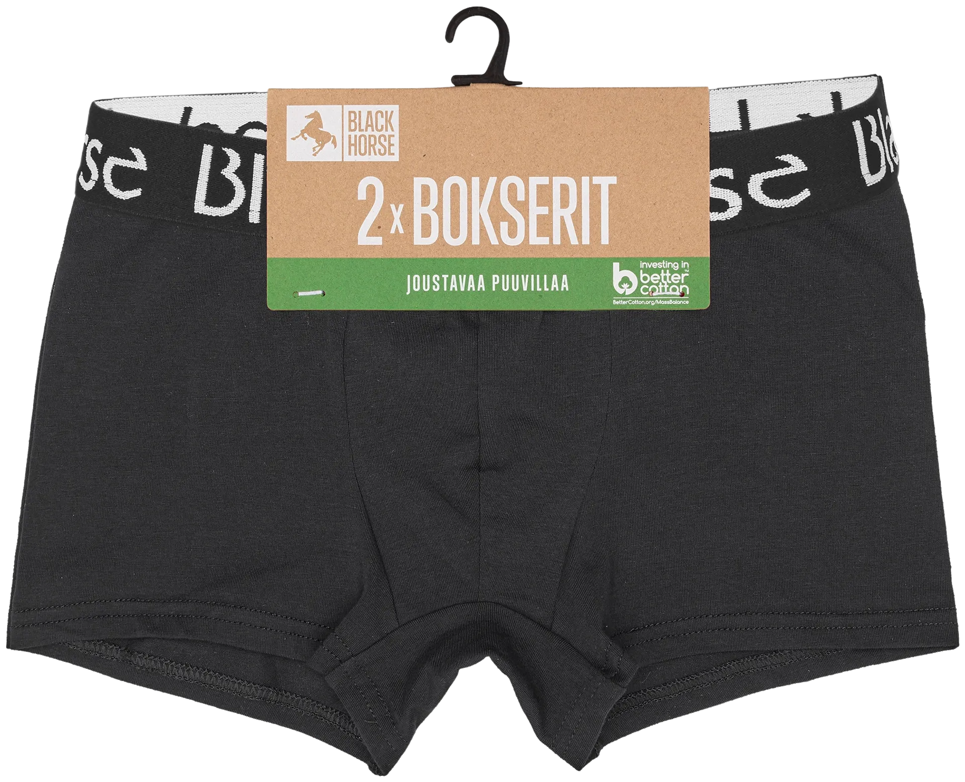 Black Horse lasten bokserit 2-pack J033 - BLACK - 2