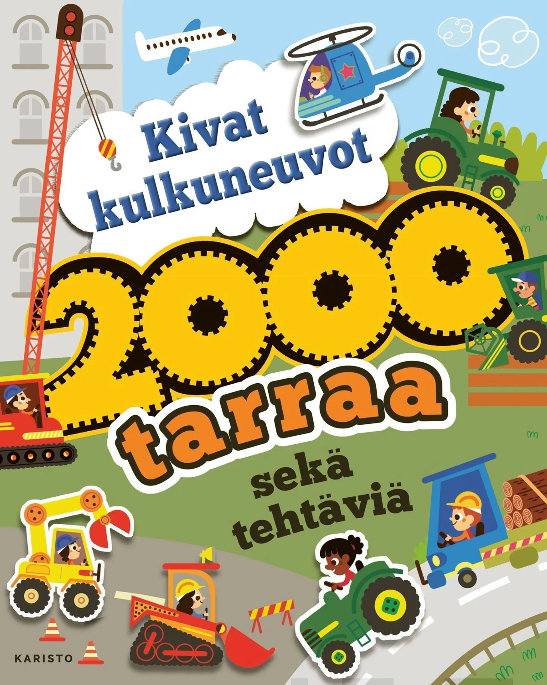 Kivat kulkuneuvot 2000 tarraa sekä tehtäviä