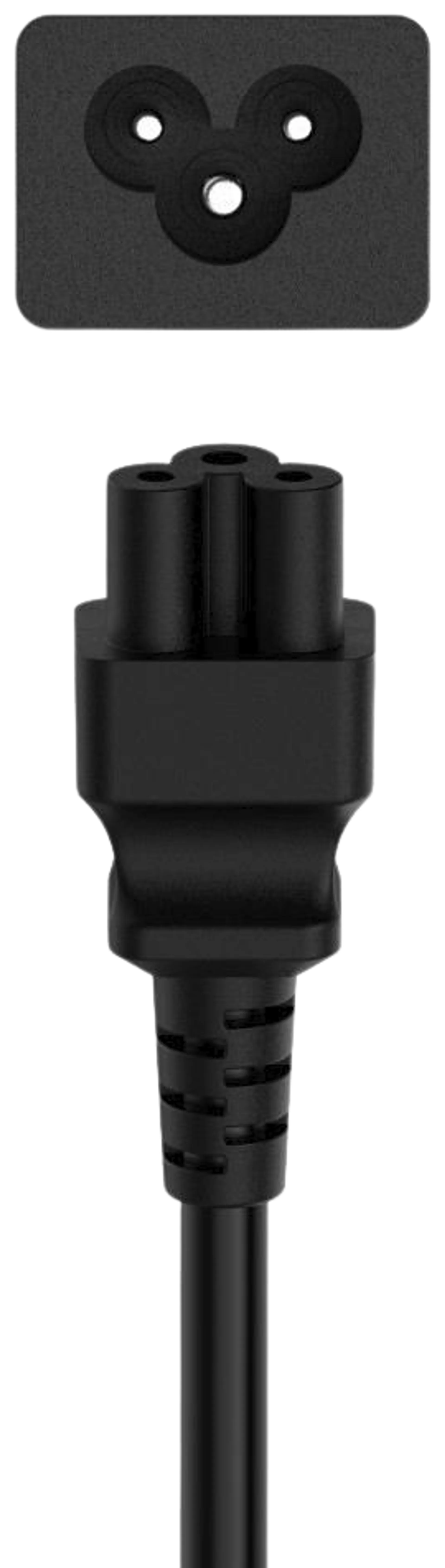 Hama Laitevirtajohto, CEE 7/7 (Type E ja F/Schuko) - 3-pin IEC5, 1,5 m, musta - 2