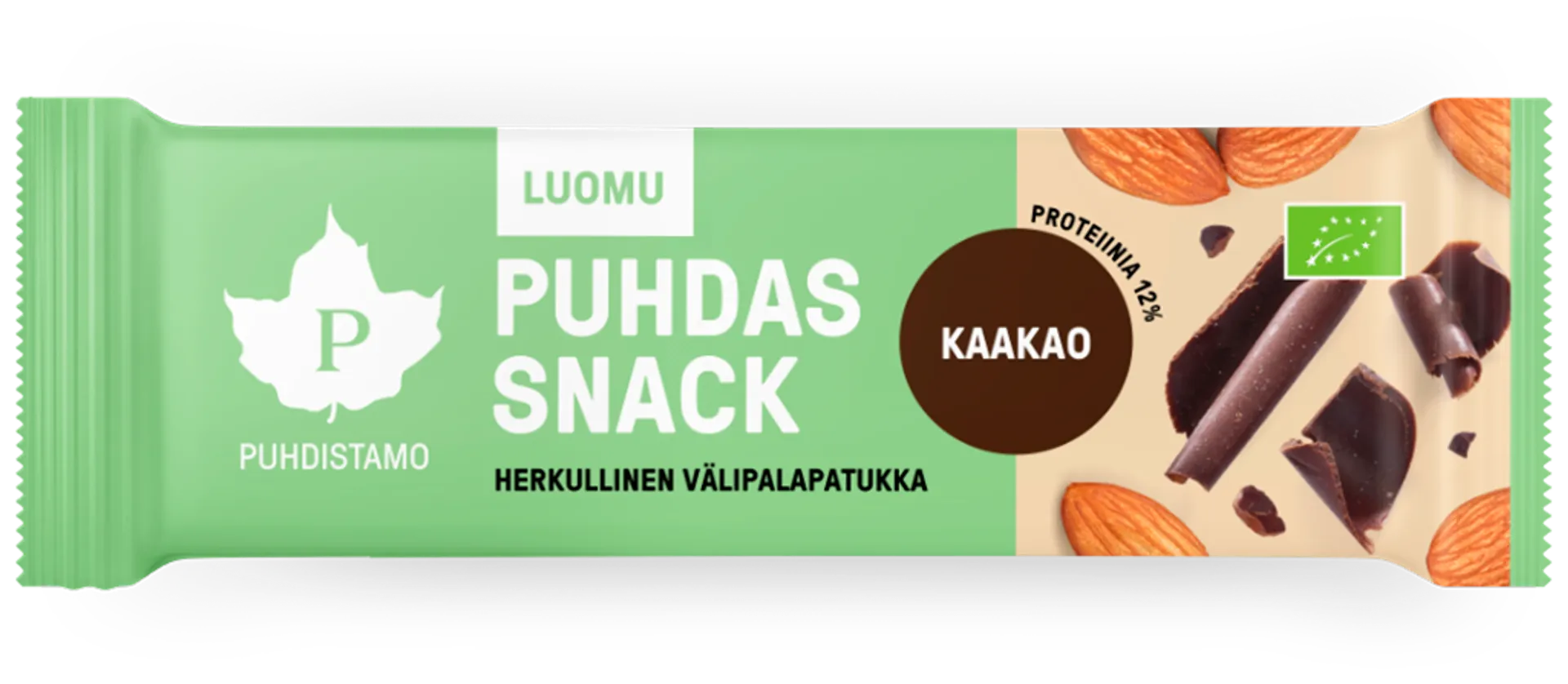 Puhdistamo Puhdas Snack Luomu mantelinen kaakaovälipalapatukka 40 g