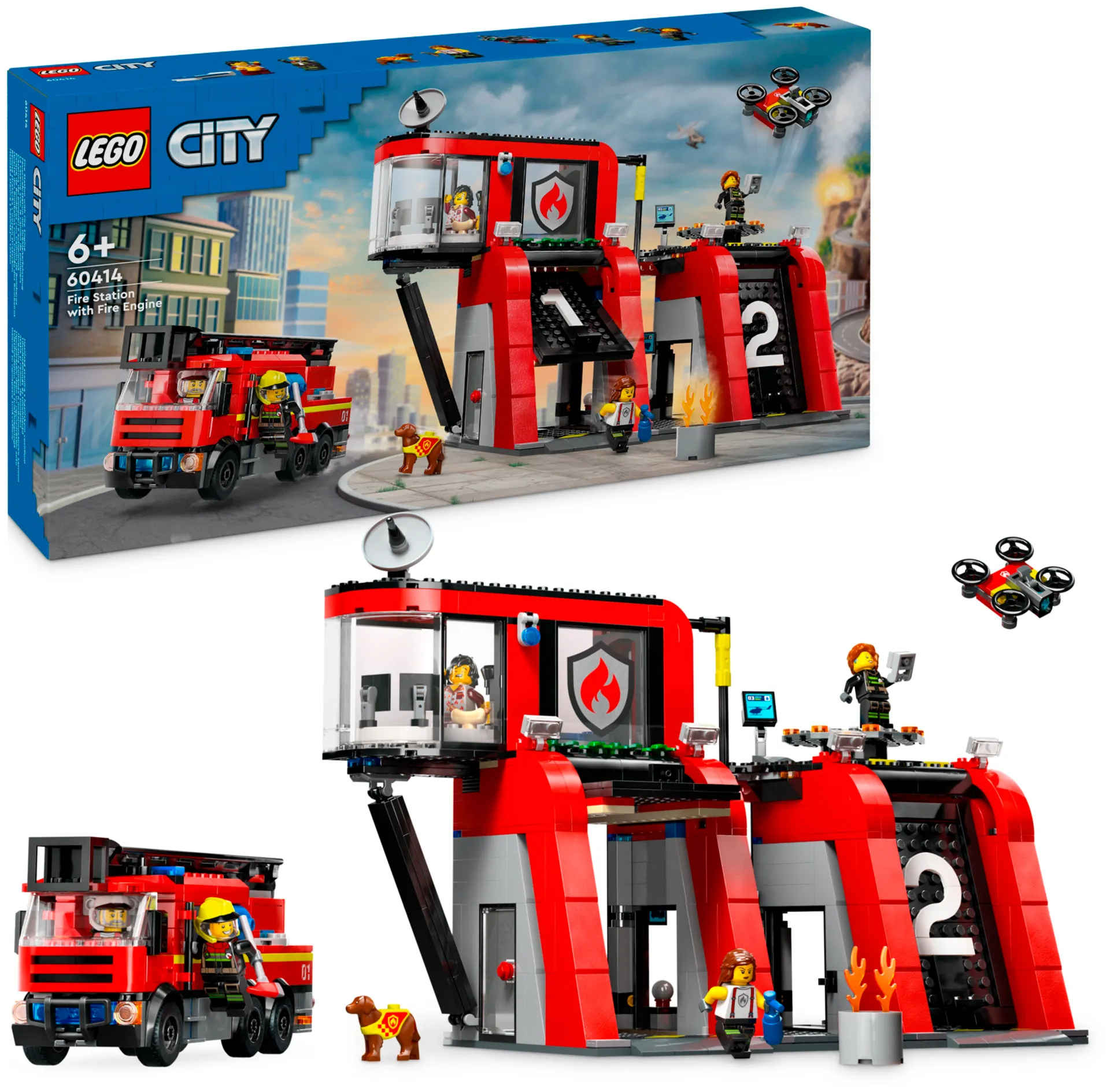 LEGO City Fire 60414 Paloasema ja paloauto - 1