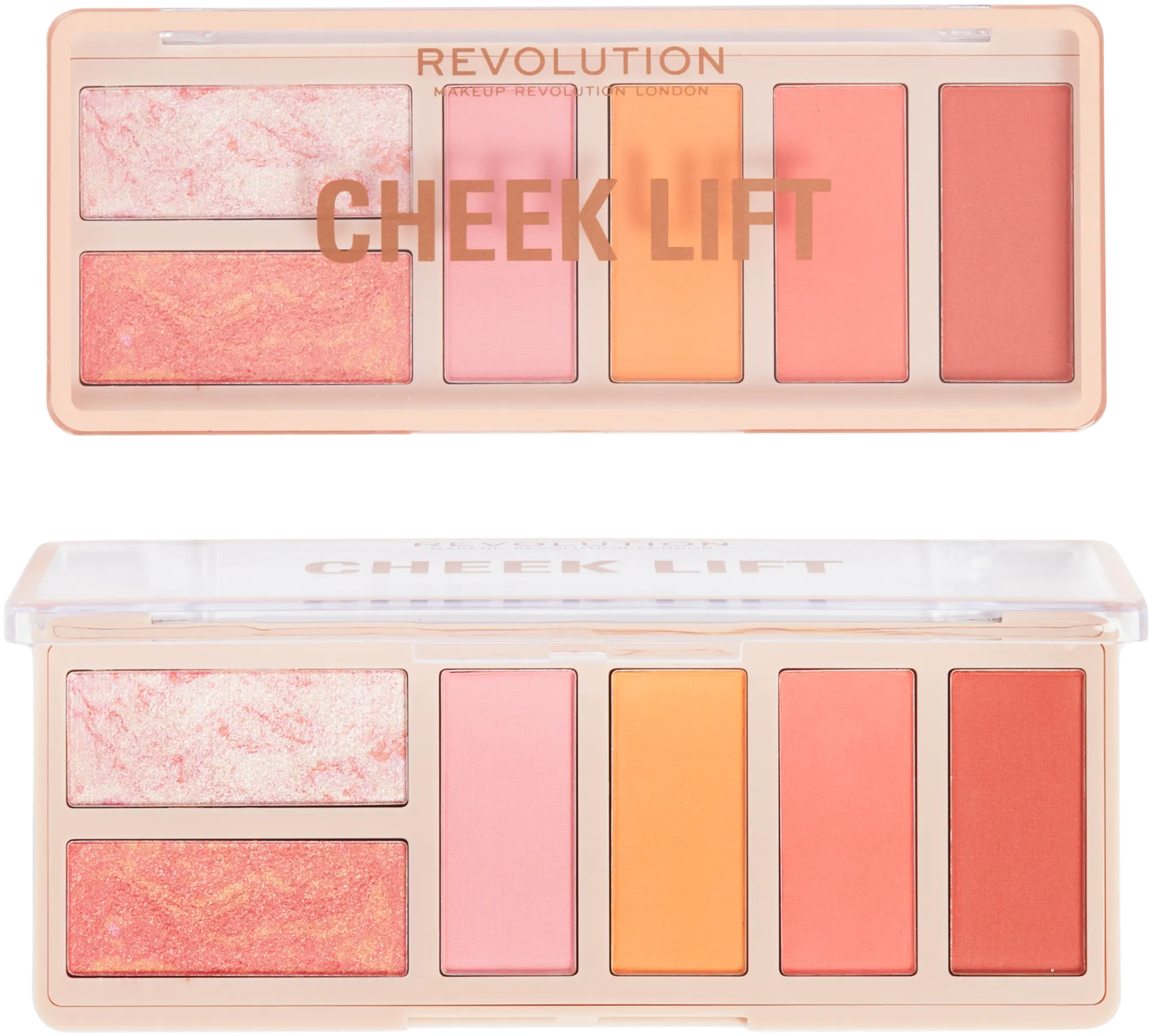 Makeup Revolution Cheek Lift Palette Pink Energy Poskien korostuspaletti 6 sävyä 10,8g - 1