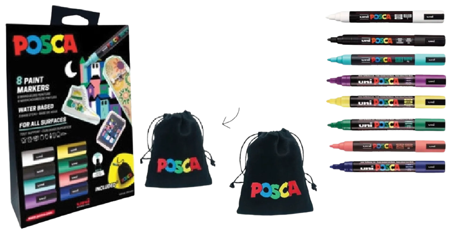 Posca pouch set pc5m 8pcs