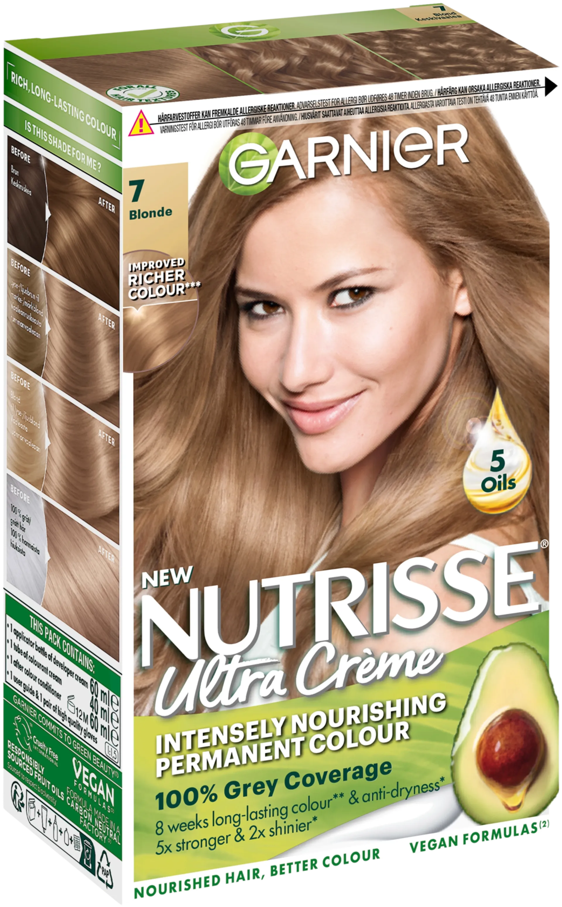 Garnier Nutrisse Ultra Creme 7.0 Blonde Keskivaalea kestoväri 1kpl - 1