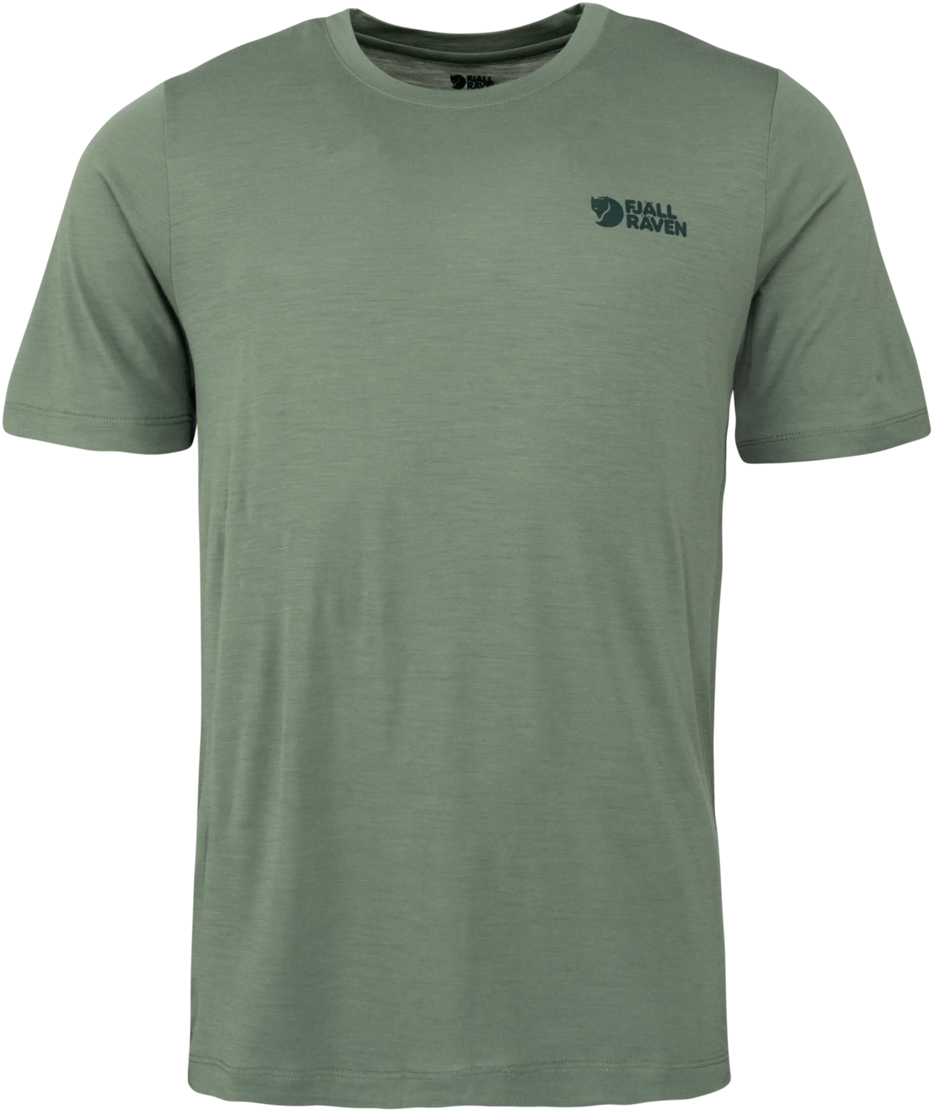 Fjällräven miesten t-paita Abisko Wool Logo SS M 86977 - patina green