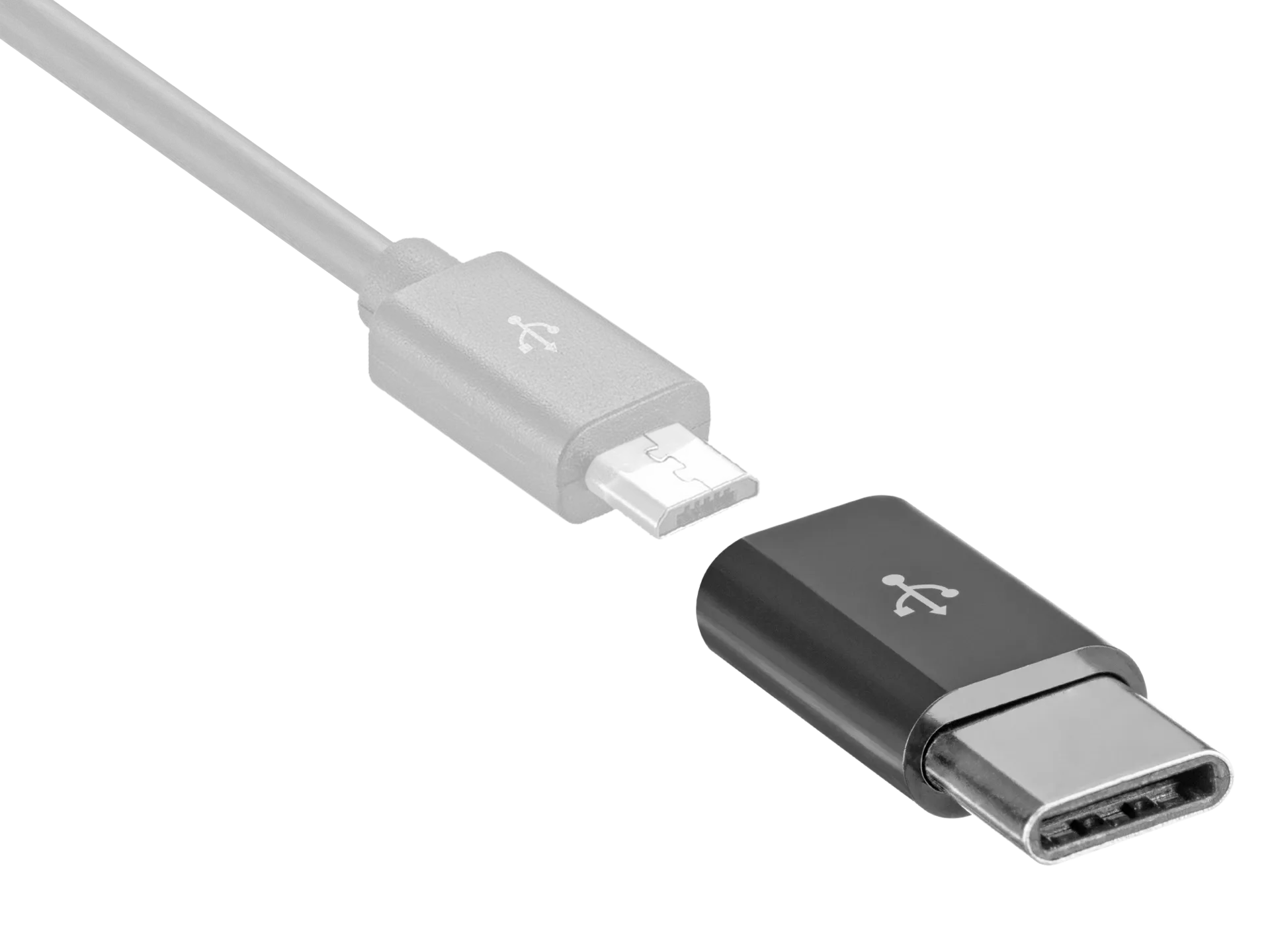 Wave Adapteri, MicroUSB to USB Type-C, Musta - 3
