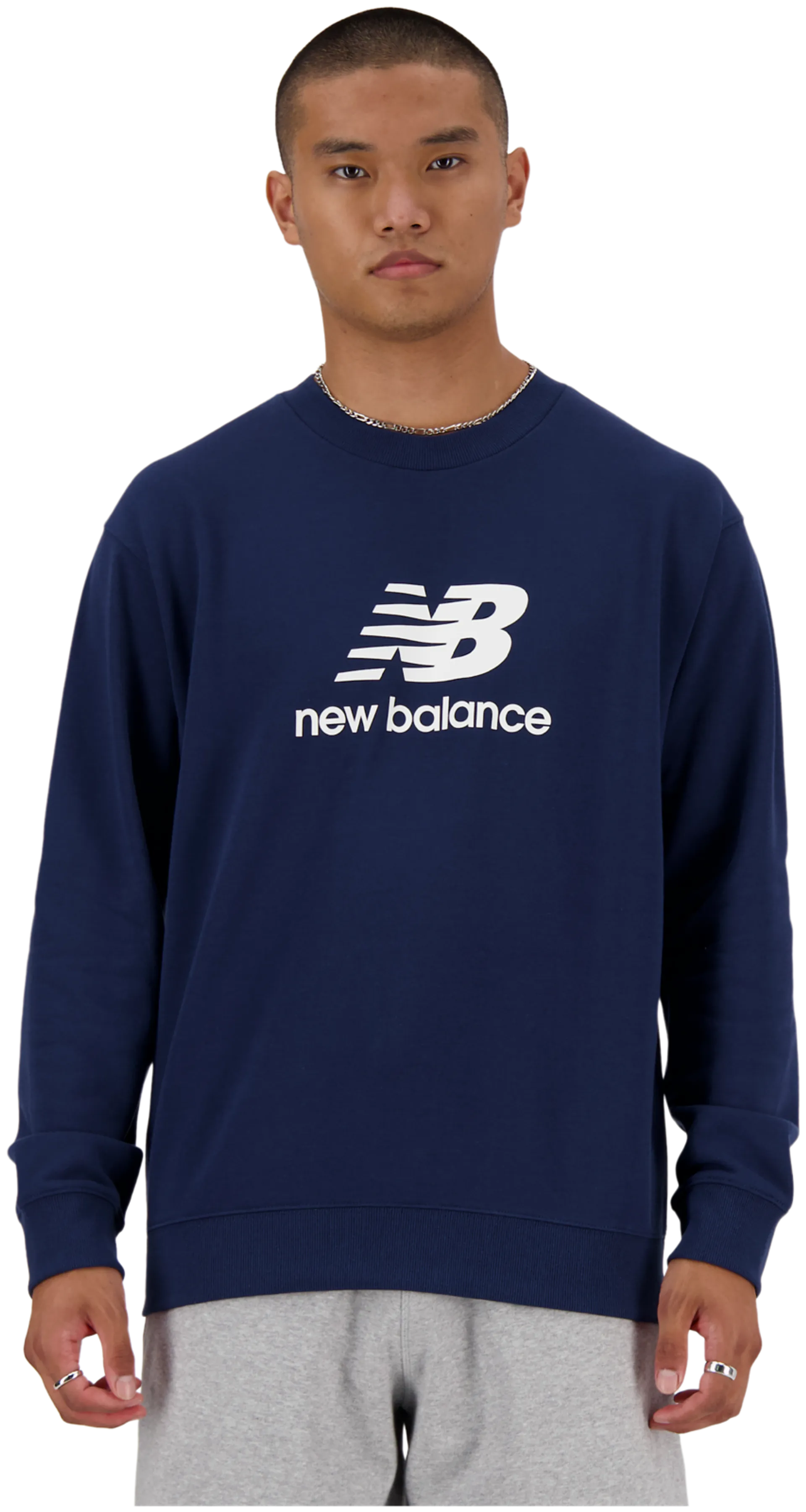 New Balance miesten collegepusero Stacked Logo French Terry - NB NAVY - 1