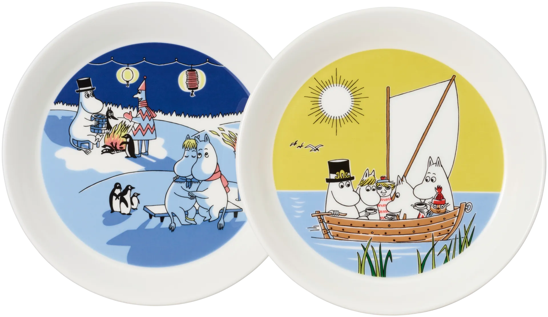 Moomin Arabia lautaset Talvinuotio & Purjehtien - 1