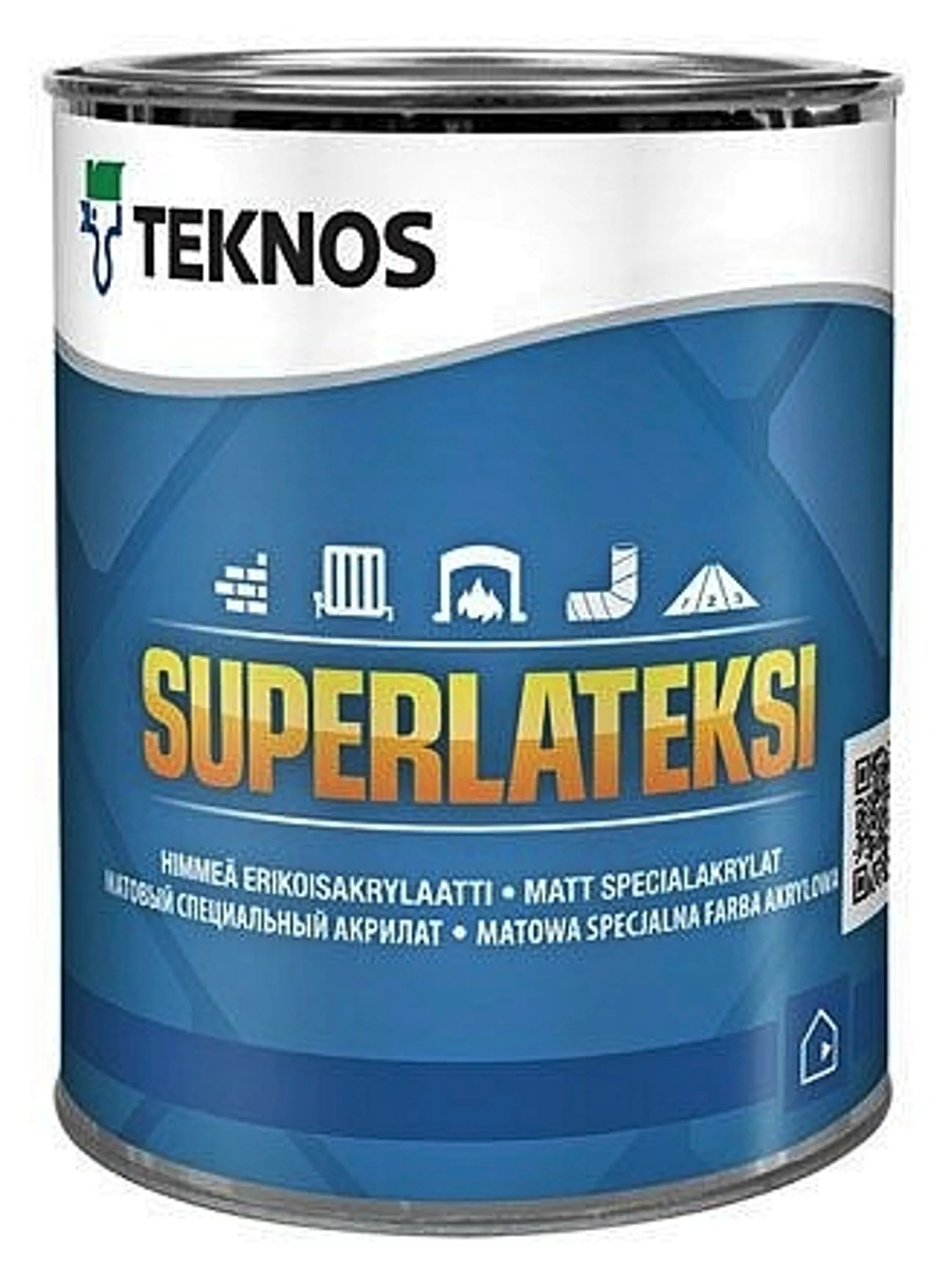 Teknos sisämaali Superlateksi 0,9 l PM3 sävytettävä himmeä