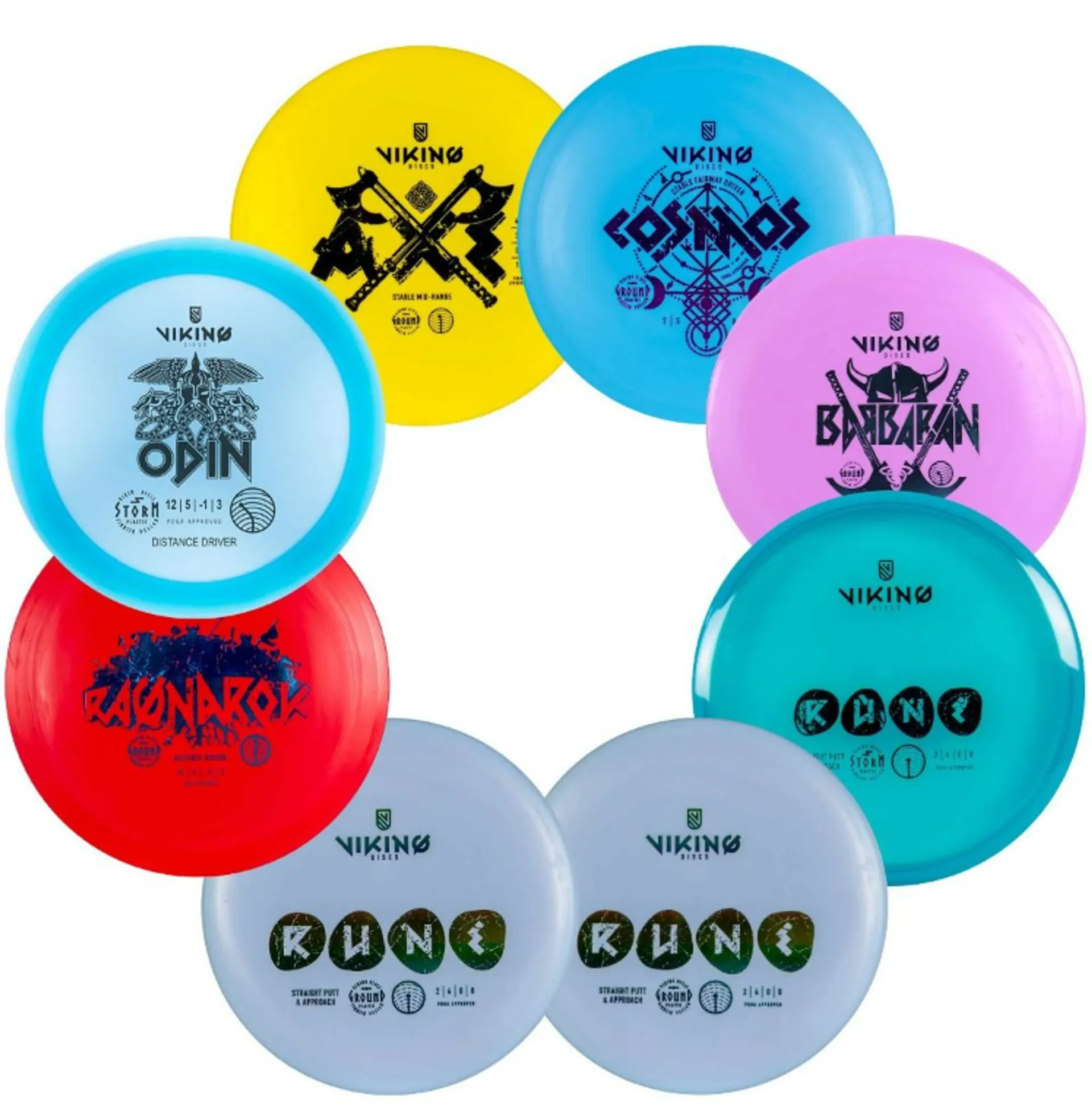 Viking Discs Frisbeegolf kiekkosetti Starter 8-setti