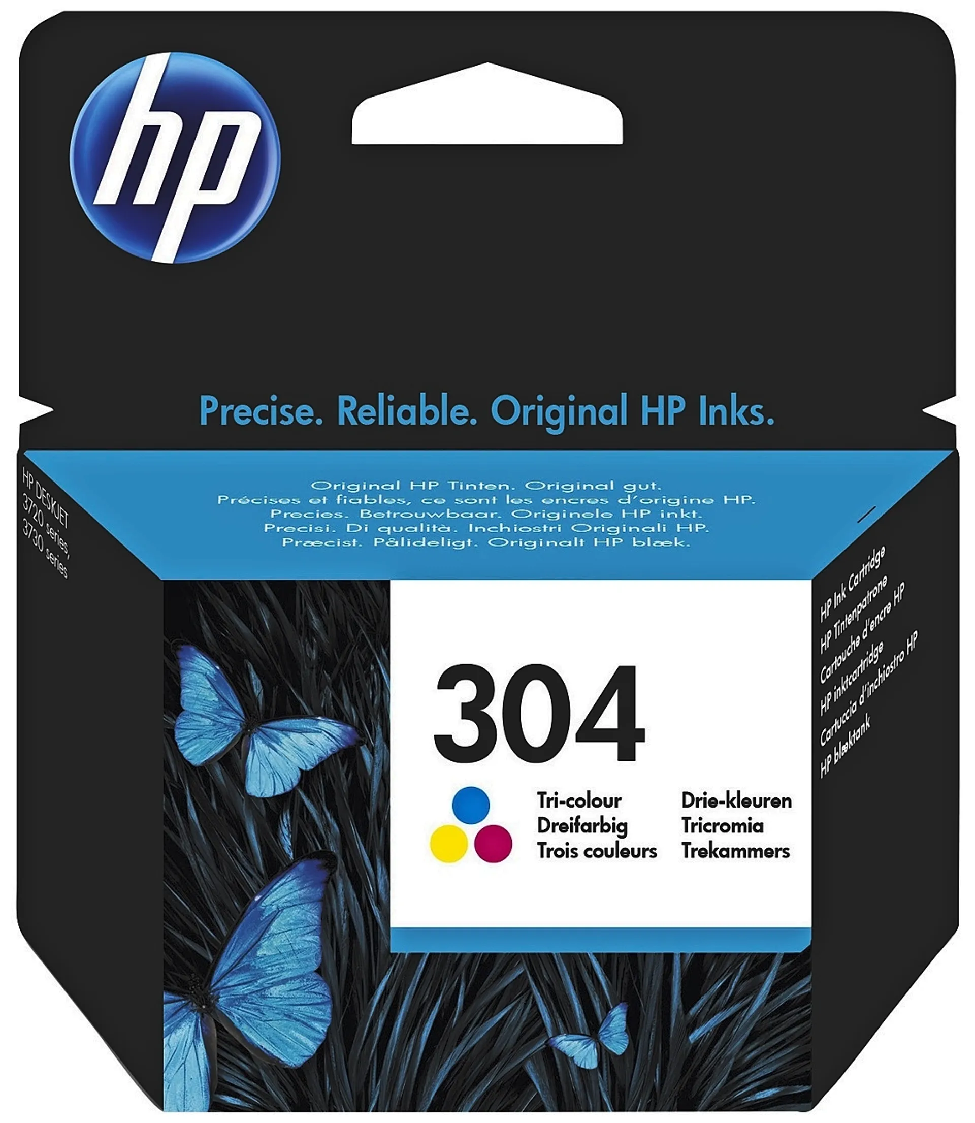 HP 304 mustepatruuna 3-väripakkaus