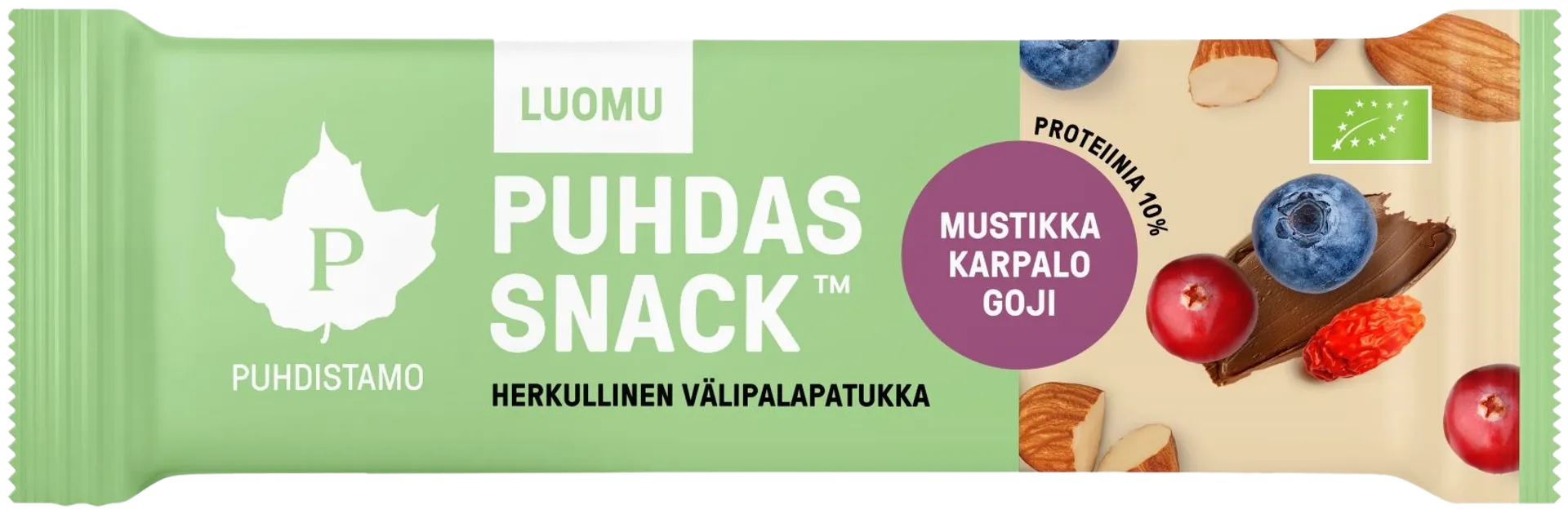 Puhdistamo Puhdas Snack™ Luomu mantelinen marjavälipalapatukka 40 g