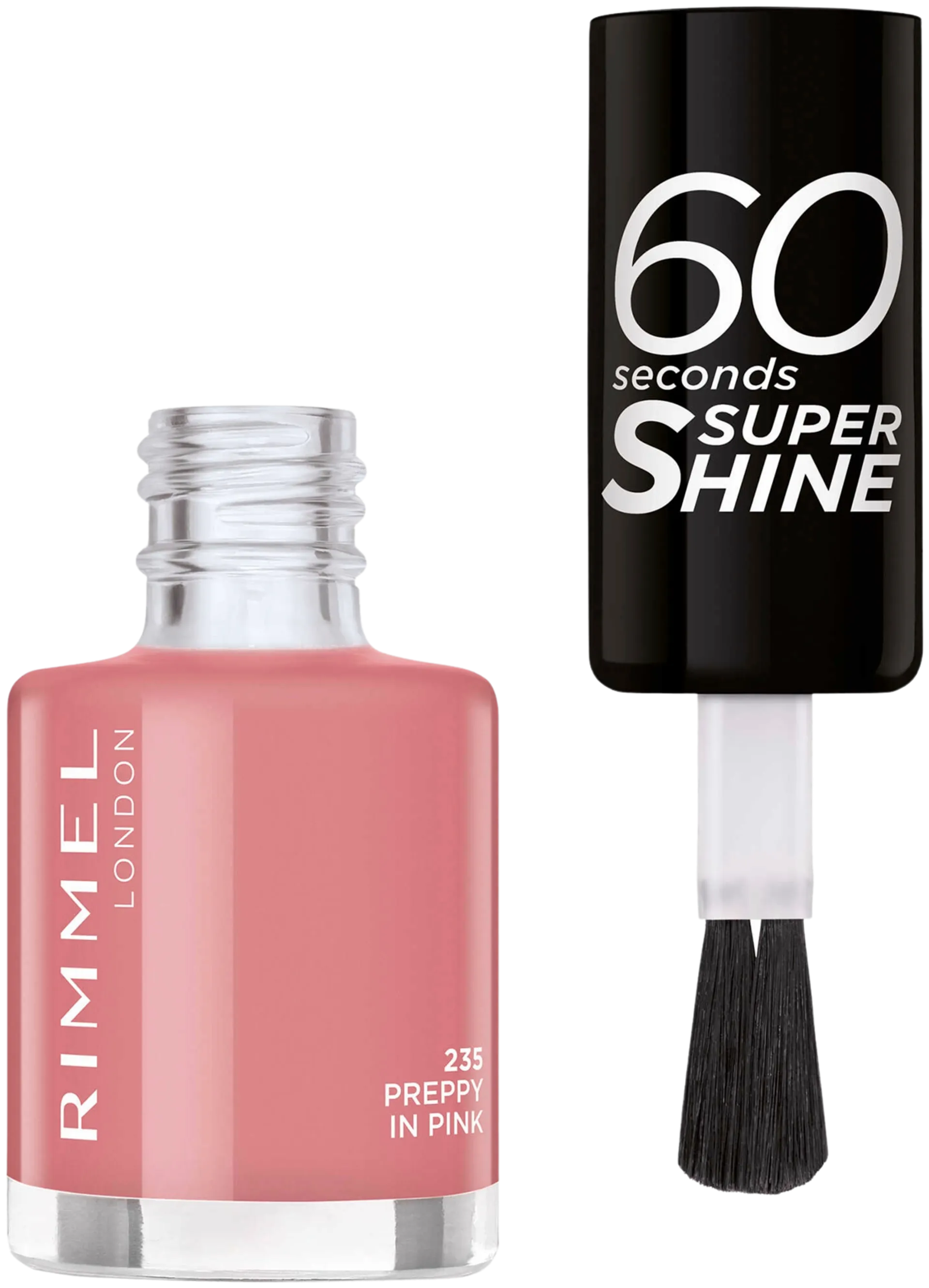 Rimmel 60 Seconds Super Shine kynsilakka 8ml, 235 Preppy in Pink - 2