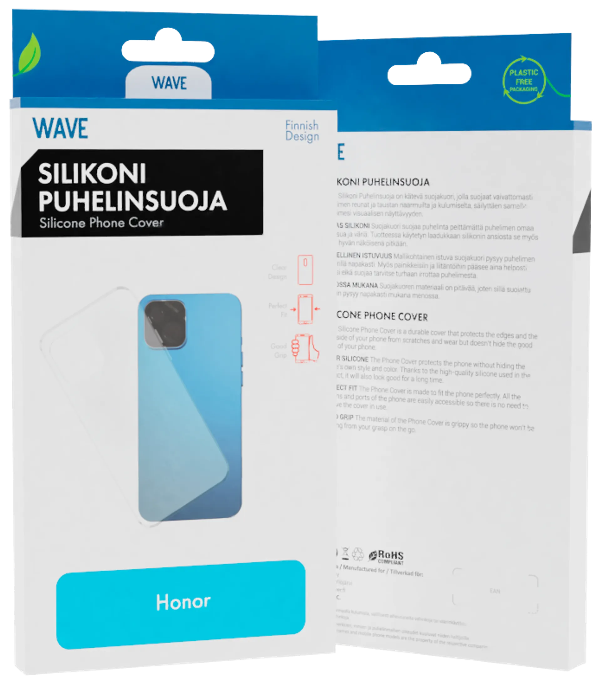 Wave Silikonisuoja, Honor X8 4G, Kirkas - 1