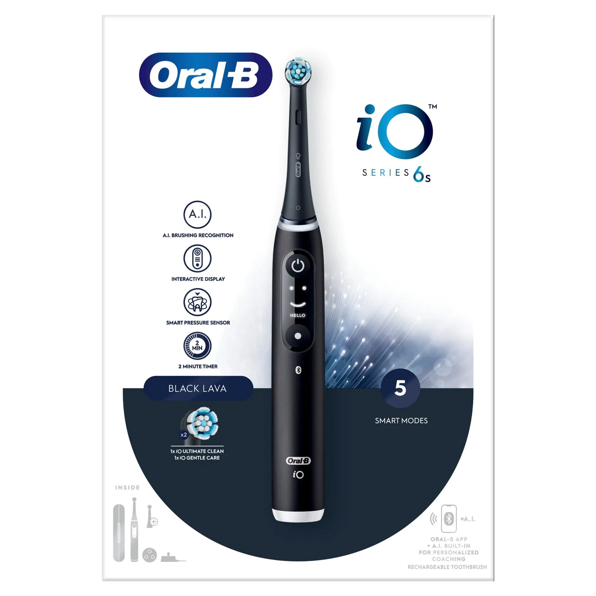 Oral-B iO 6S Black -Sähköhammasharja Braun-tekniikalla - 2