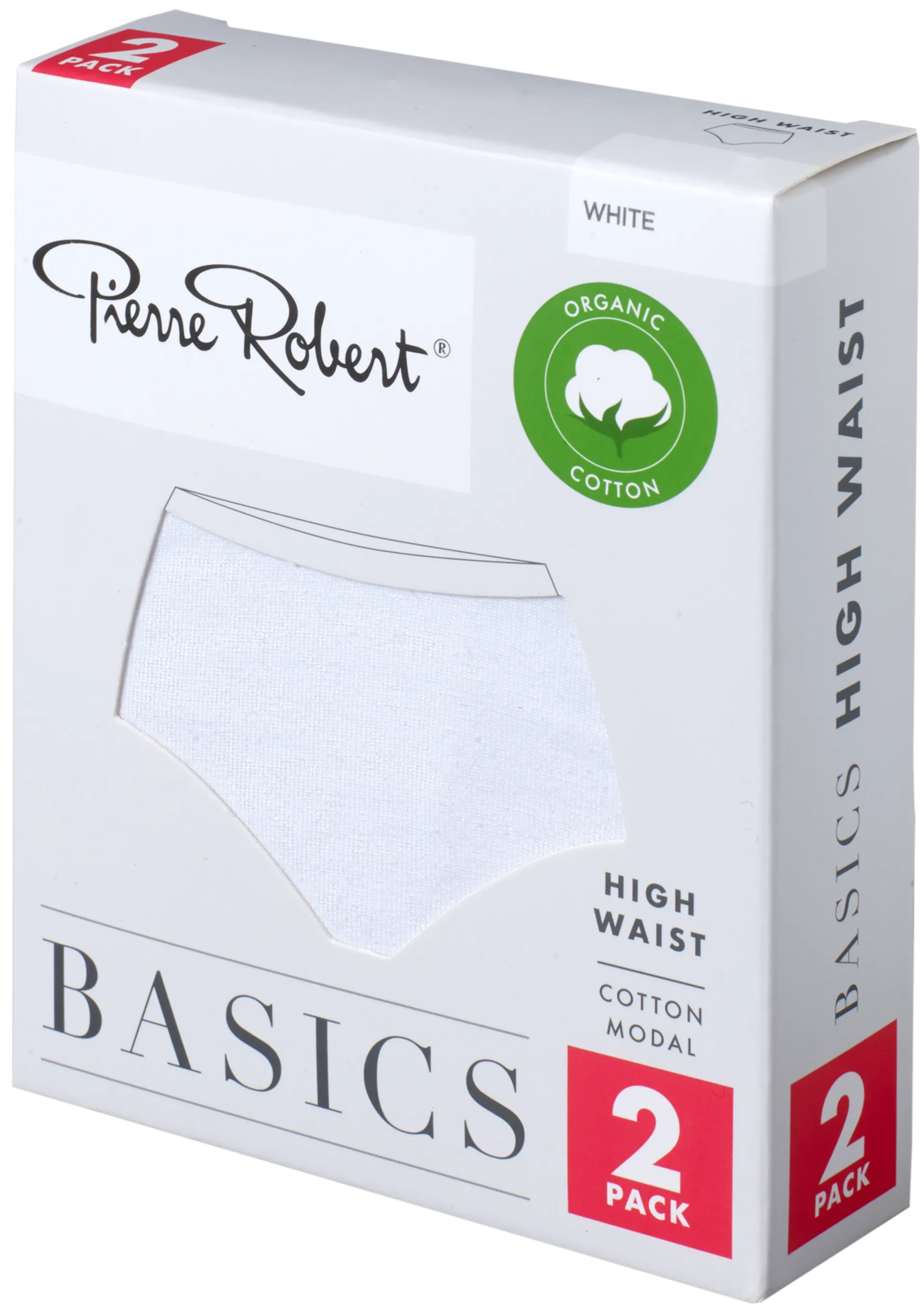 Pierre Robert naisten alushousut Basics Maxi Highwaist 2-pack HA58 - WHITE - 2