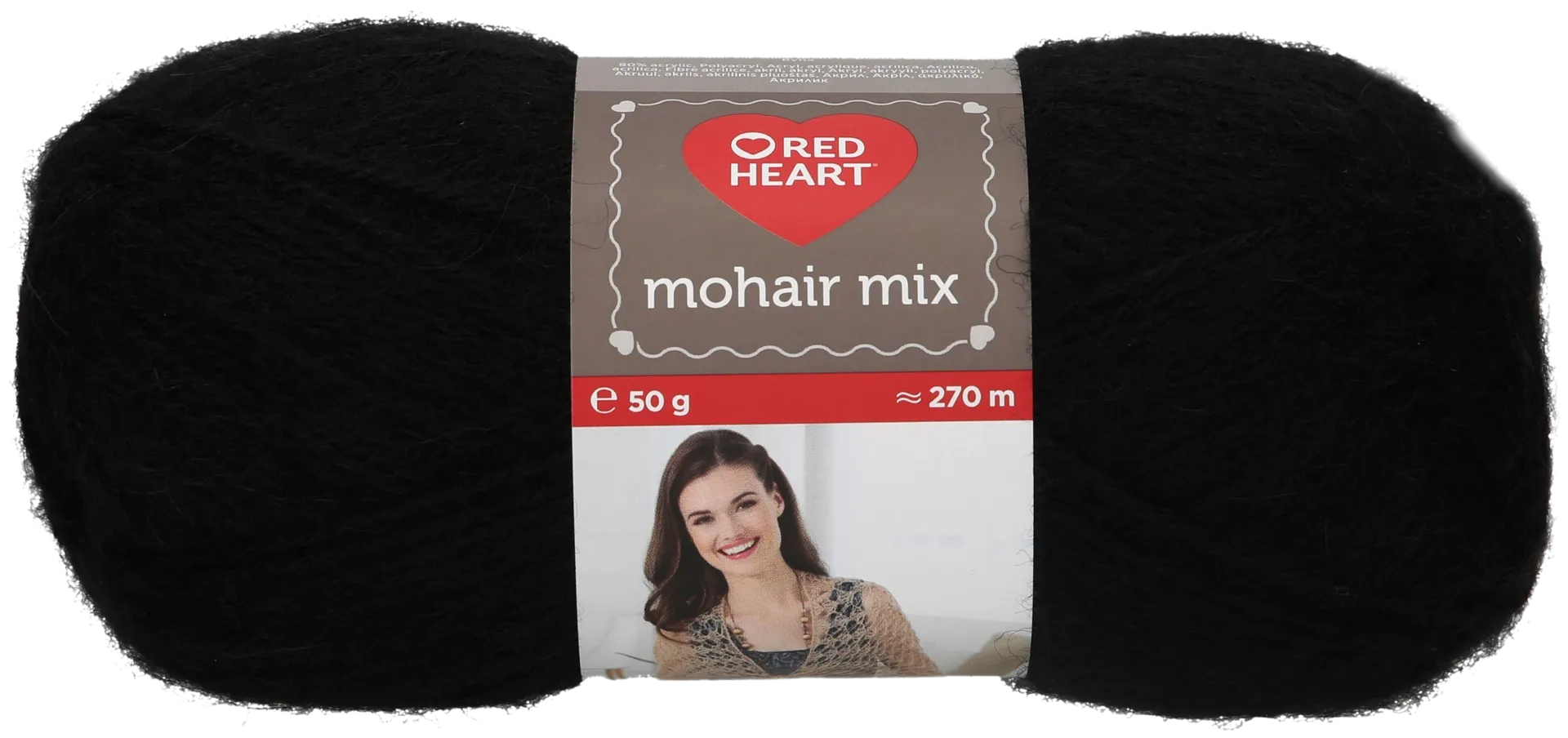 Red Heart Mohair Mix neulelanka 50g musta