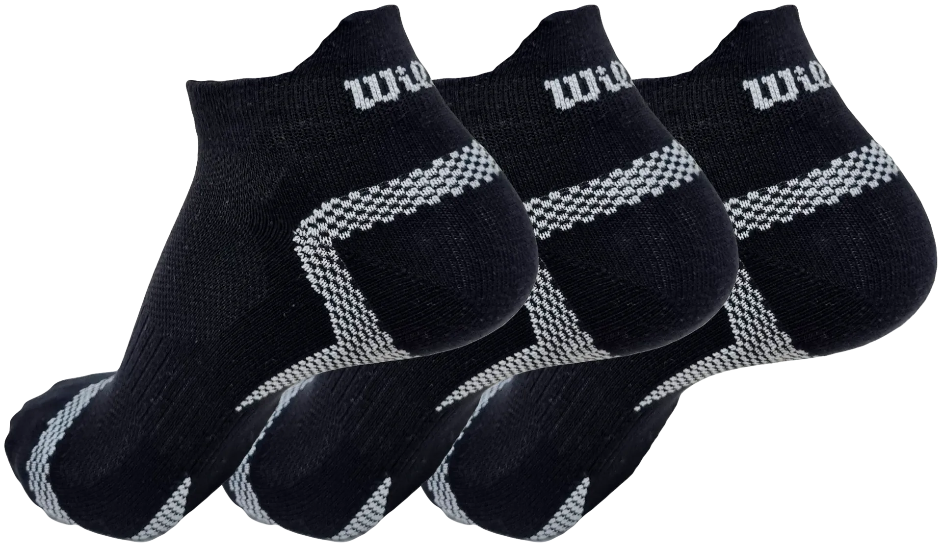 Wilson miesten varrettomat urheilusukat 3-pack - BLACK - 2