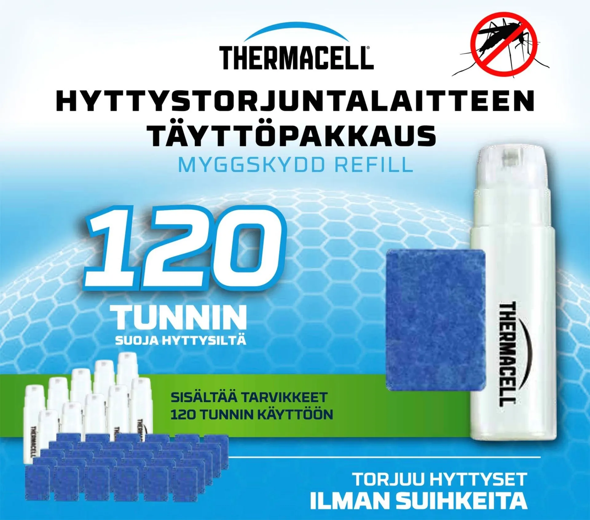 Thermacell-hyttystorjuntalaitteen täyttöpakkaus R-10 120h Mega-pakkaus - 1