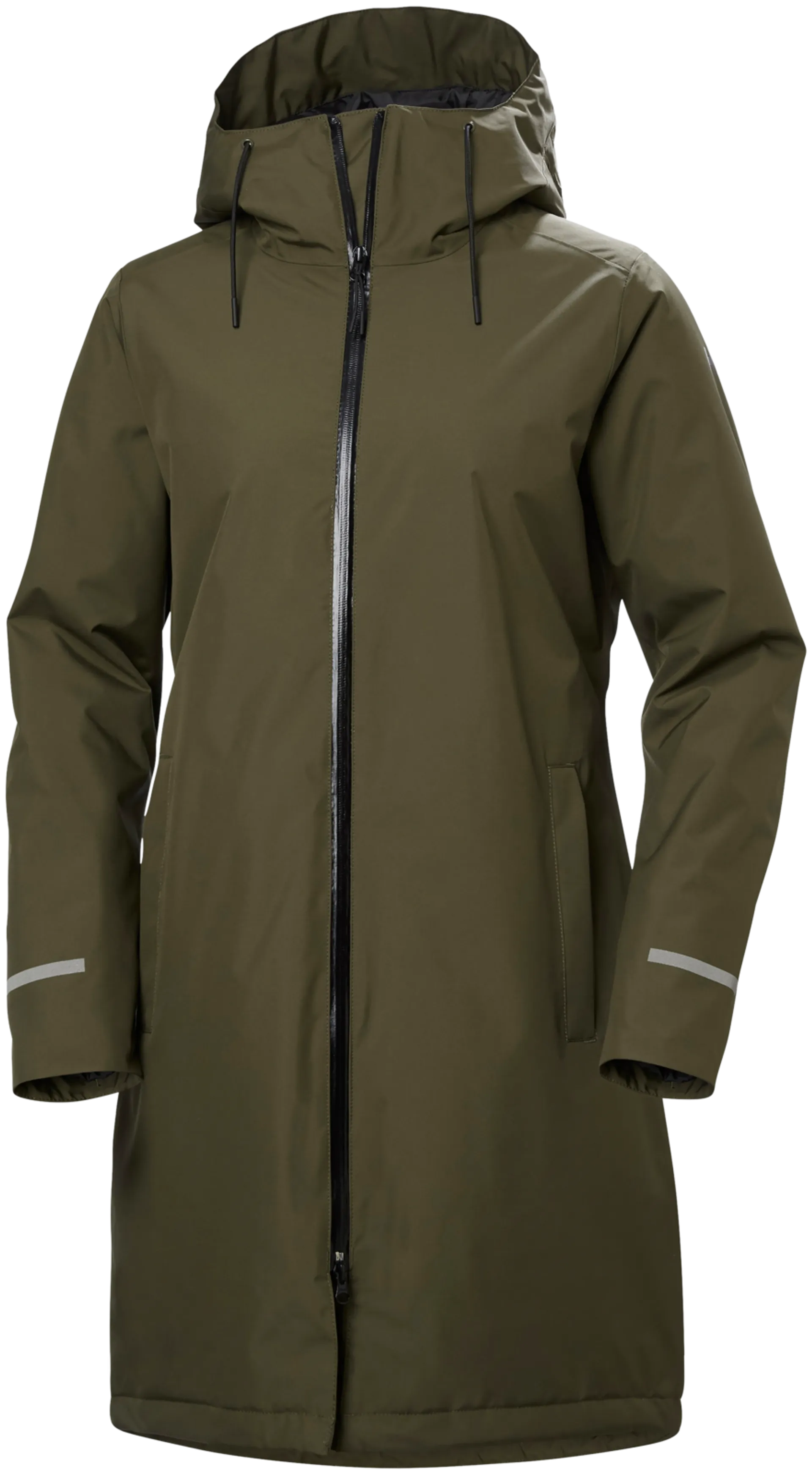 Helly Hansen naisten pitkä kevytvanutakki Aspire Rain 53517 - Utility Green - 1