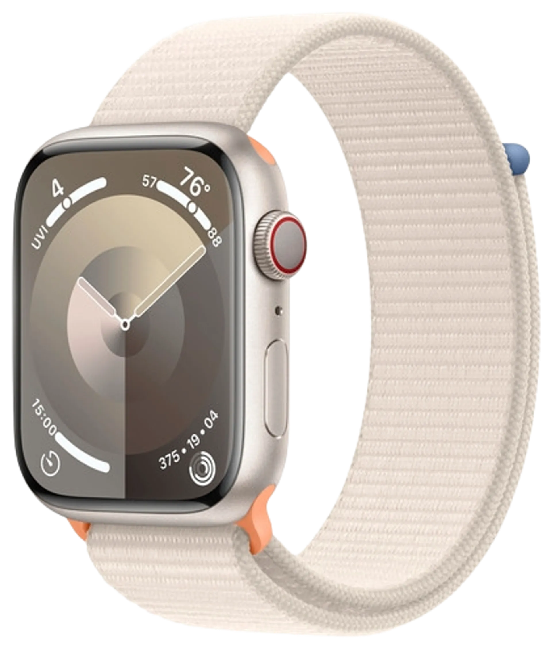 Apple watch Series 9 GPS + Cellular 45mm valkoinen alumiinikotelo valkoinen urheiluranneke MRMA3KS/A