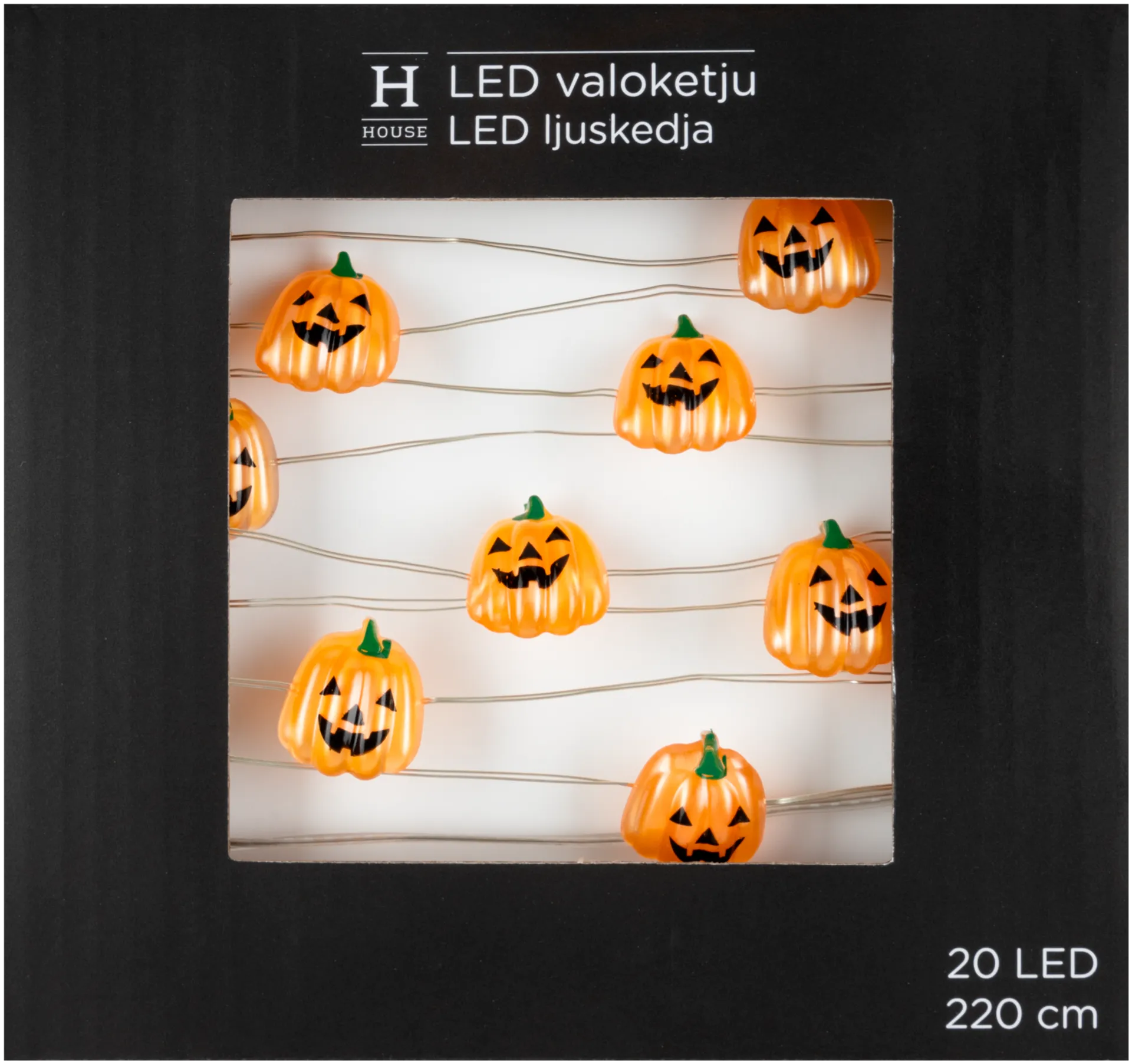 House valoketju kurpitsa 20 LED lämmin valkoinen