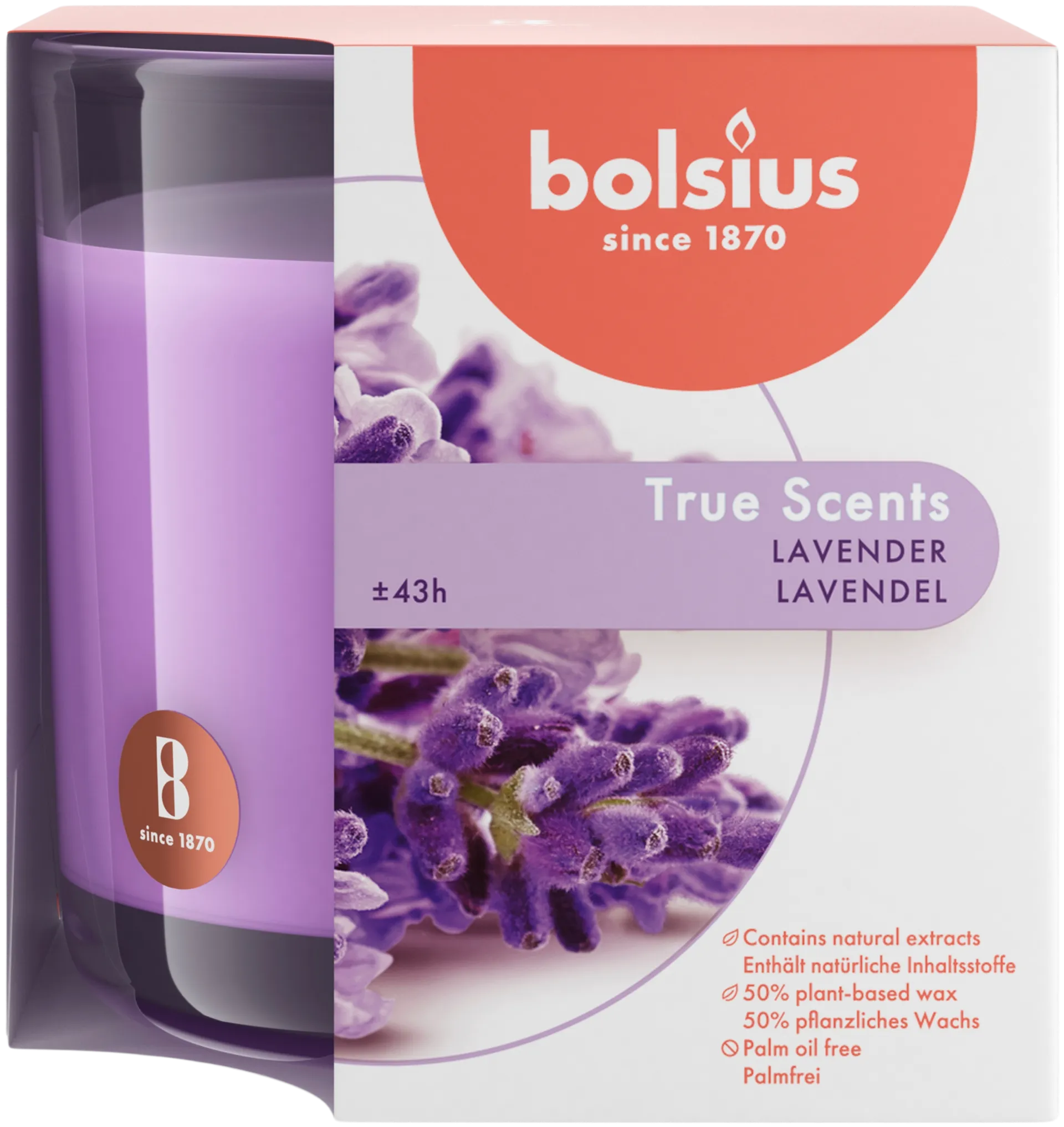 Bolsius tuoksukynttilä lasissa 95/95 lavender - 1