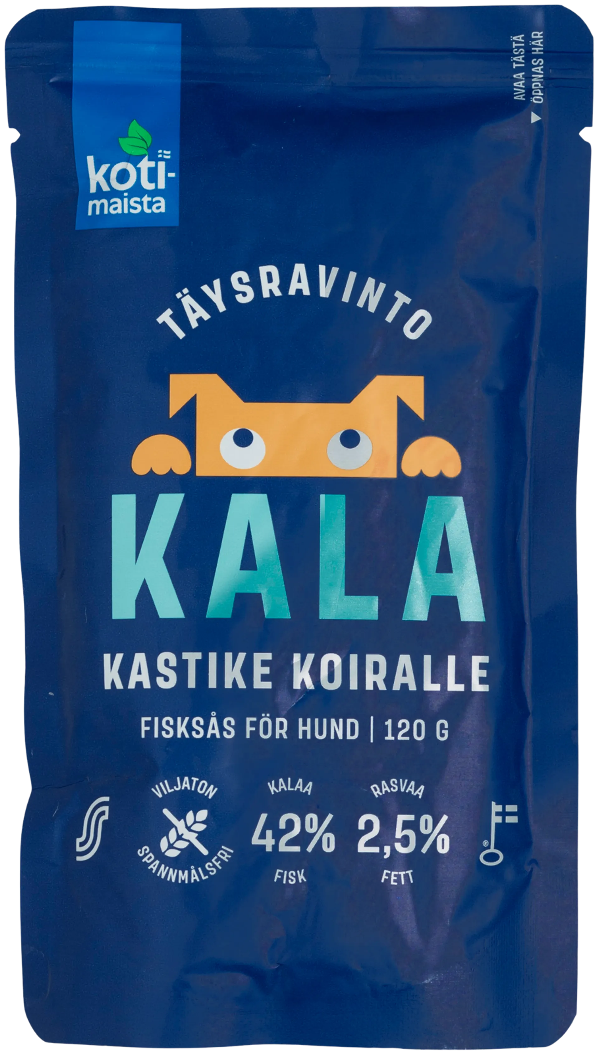 Kotimaista kalakastike koiralle täysravinto 120 g - 1