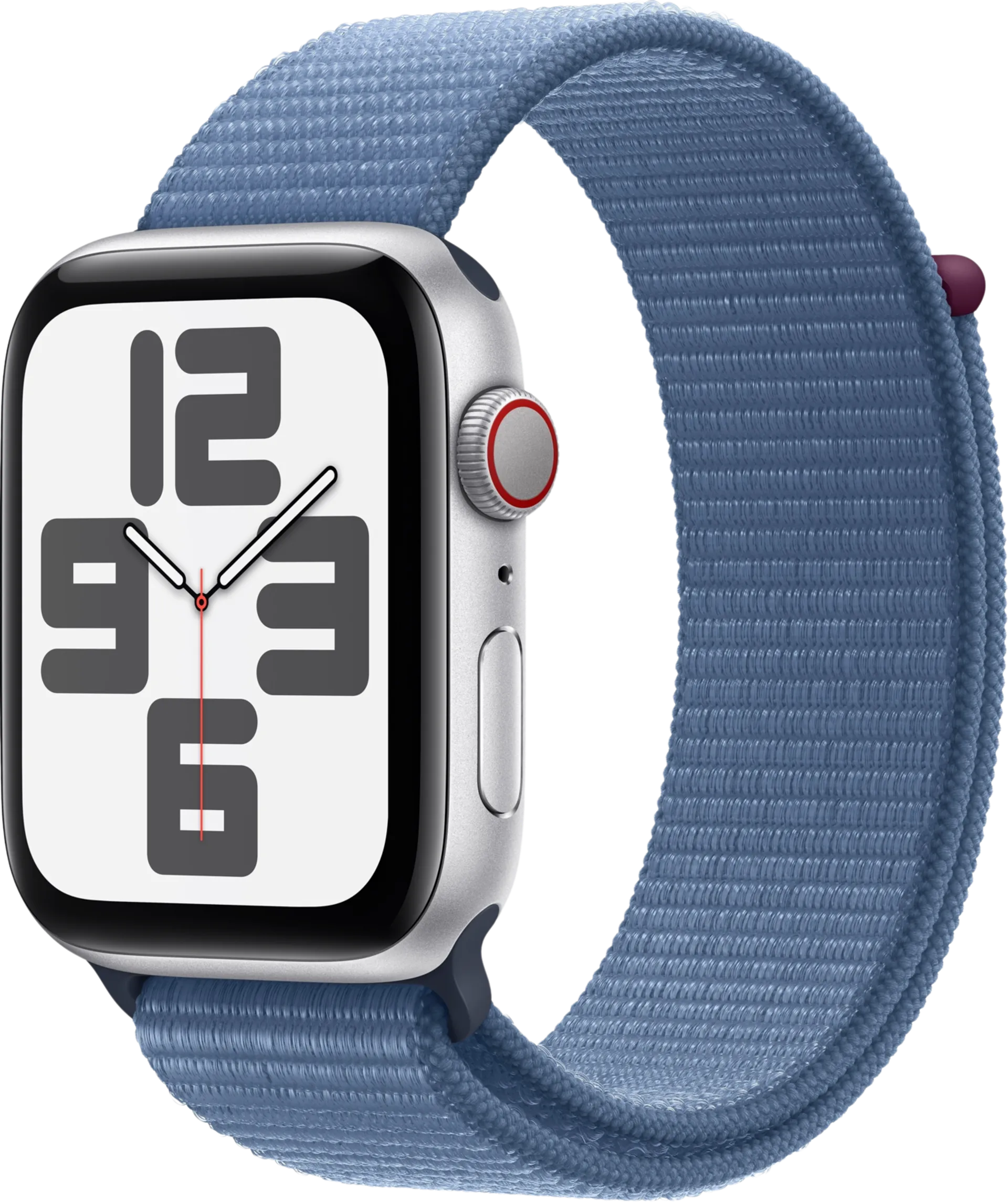 Apple watch SE GPS + Cellular 44mm Hopeinen alumiinikotelo talvensininen urheiluranneke MRHM3KS/A