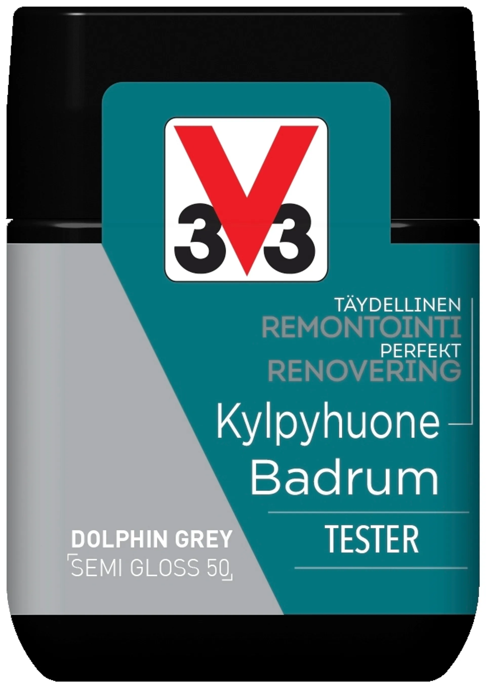 V33 Remontointimaali kylpyhuone tester 75ml Dolphin grey