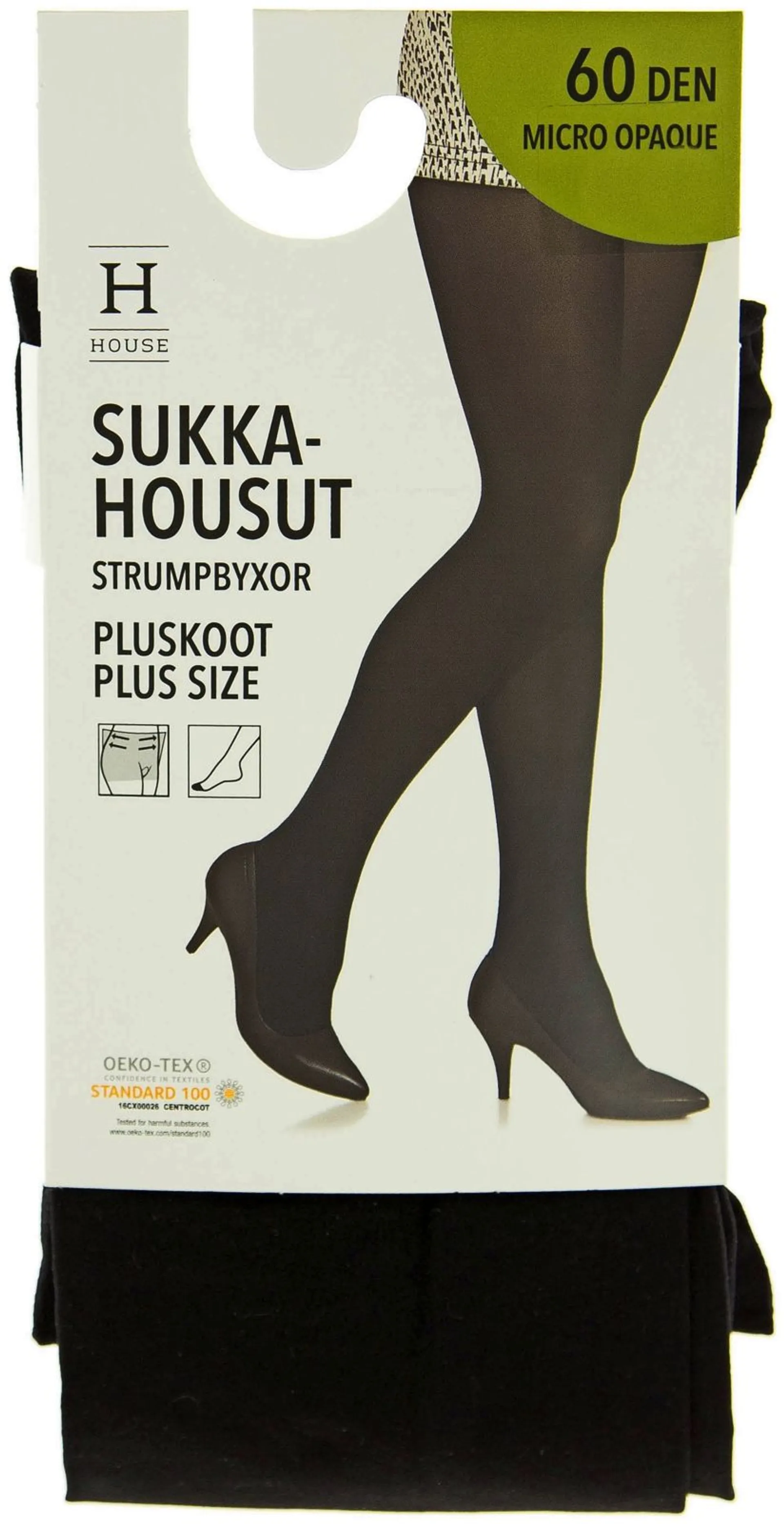 House Opaque Plus Size sukkahousut 60 den - BLACK