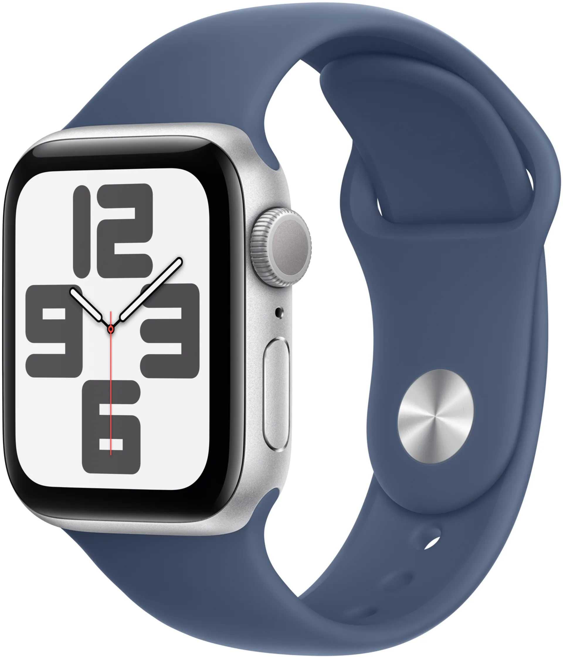 Apple Watch SE GPS 40mm hopeinen alumiinikotelo, denim Sport ranneke - S/M - MXEC3QN/A - 2