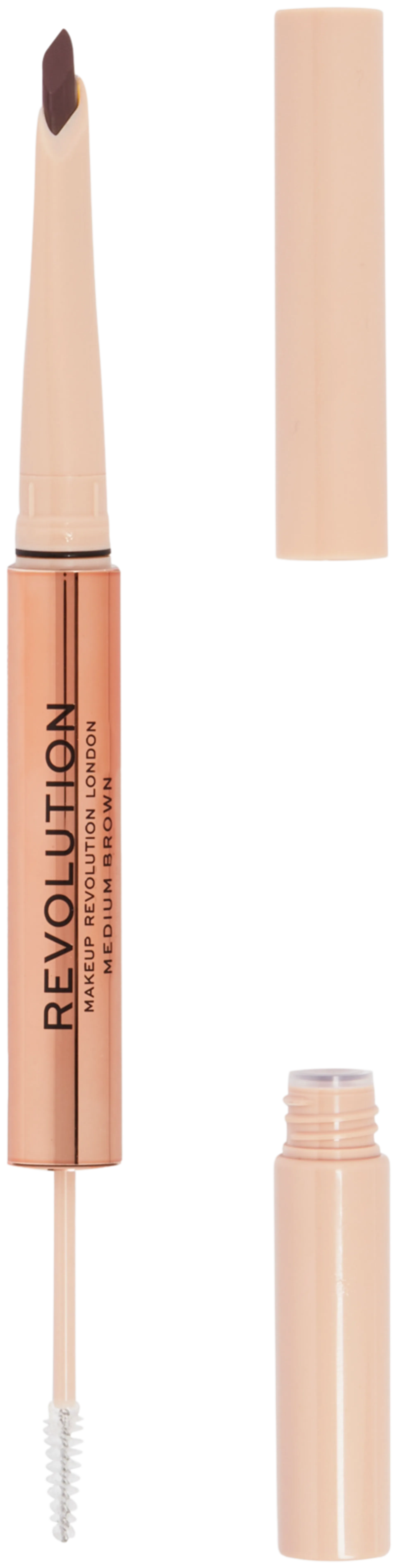 Revolution fluffy brow filter duo 2-in-1 kulmakynä 0,12g ja kulmageeli 1,0ml vaalea - Medium - 1