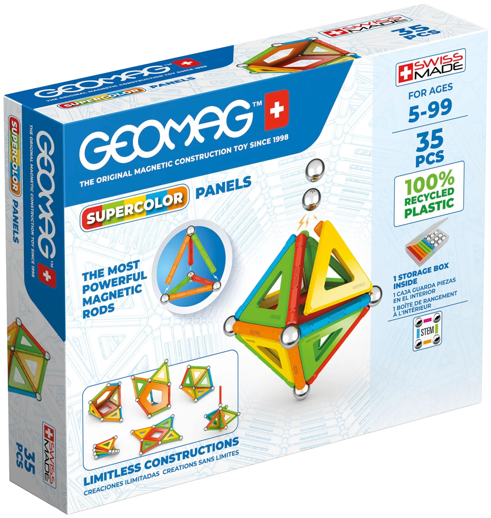 Geomag Supercolor Panels magneettinen rakennussarja 35 osaa - 1