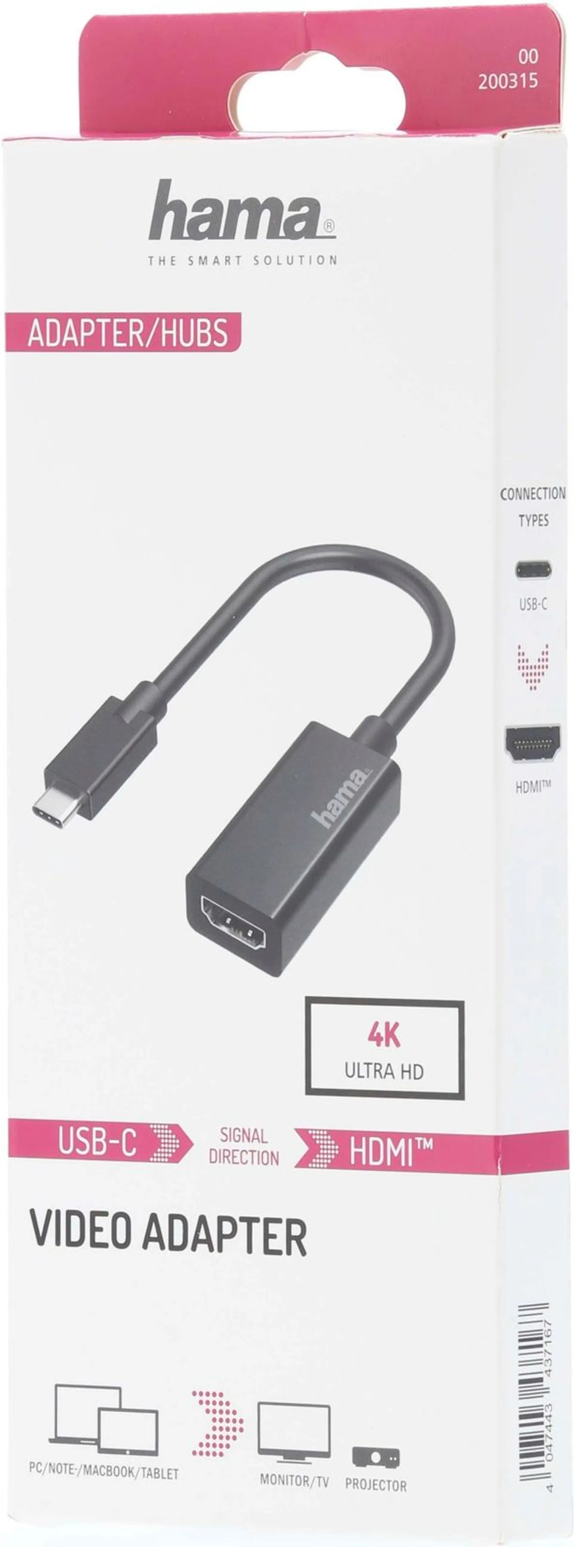 Hama Videoadapteri, USB-C uros - HDMI™ naaras, Ultra HD 4K - 2