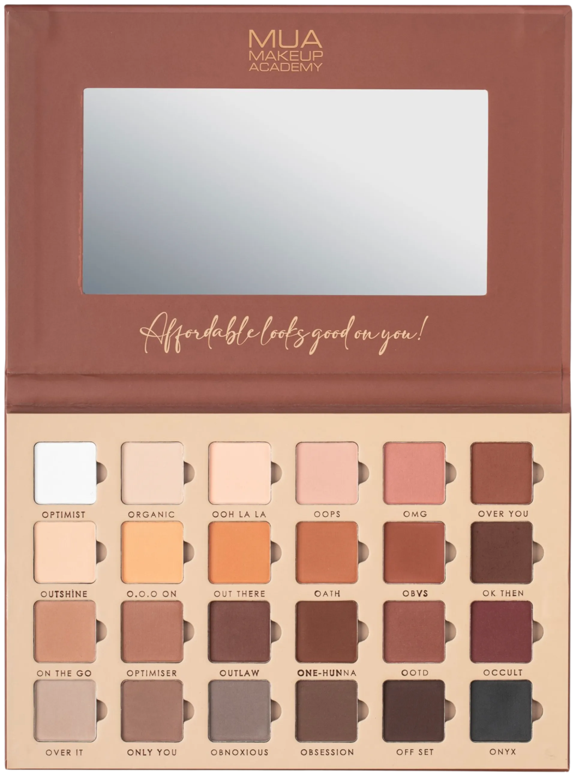 MUA Make Up Academy Ultimate Obsession 24 Shade Matte Nude Eyeshadow Palette 26,4 g luomiväripaletti