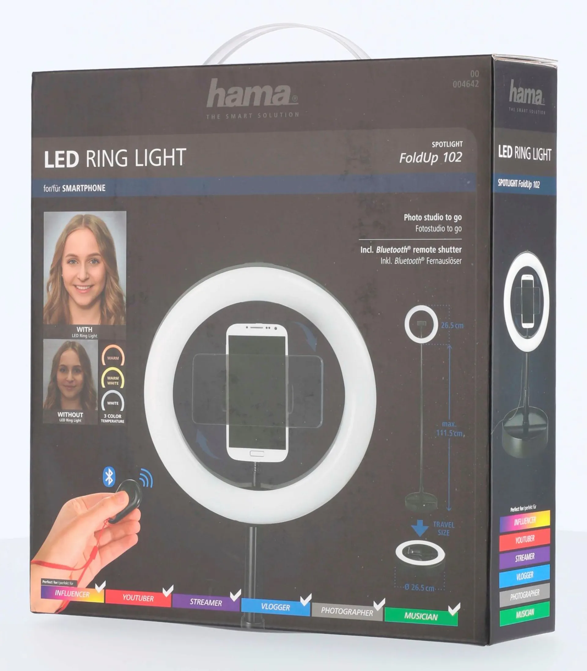 Hama LED Rengasvalo SpotLight FoldUp 102, 10.2" - 5
